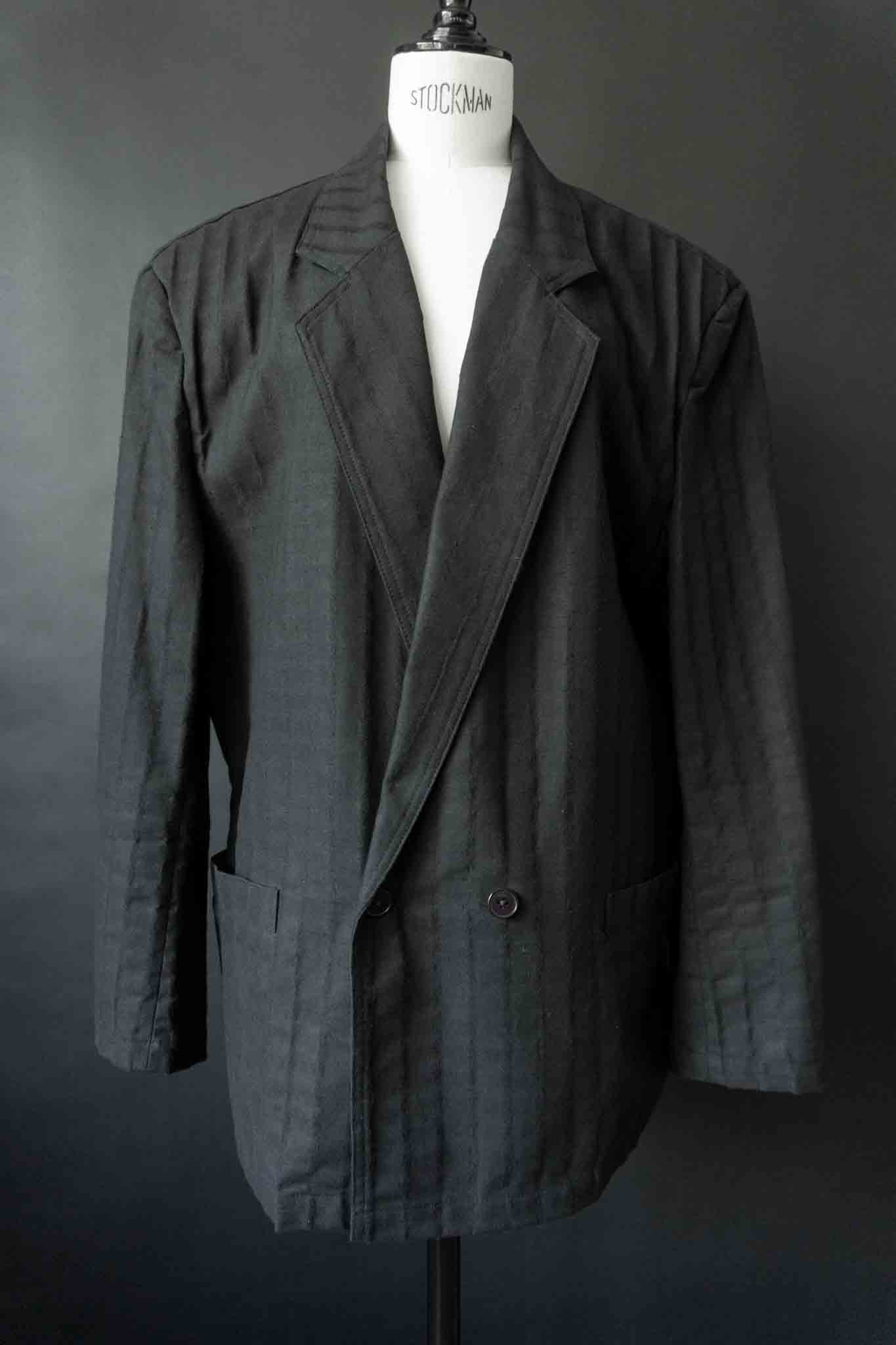 Vintage Avantgarde Blazer Struktur, Schwarz, M–L