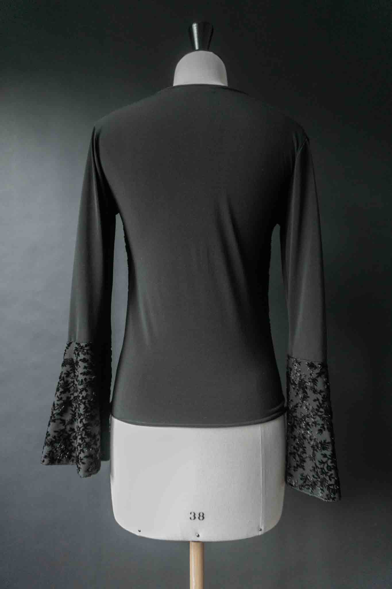 Vintage 90s Longsleeve Trompetenärmel – Gothic Romance, XS–S theplaincircle vintage