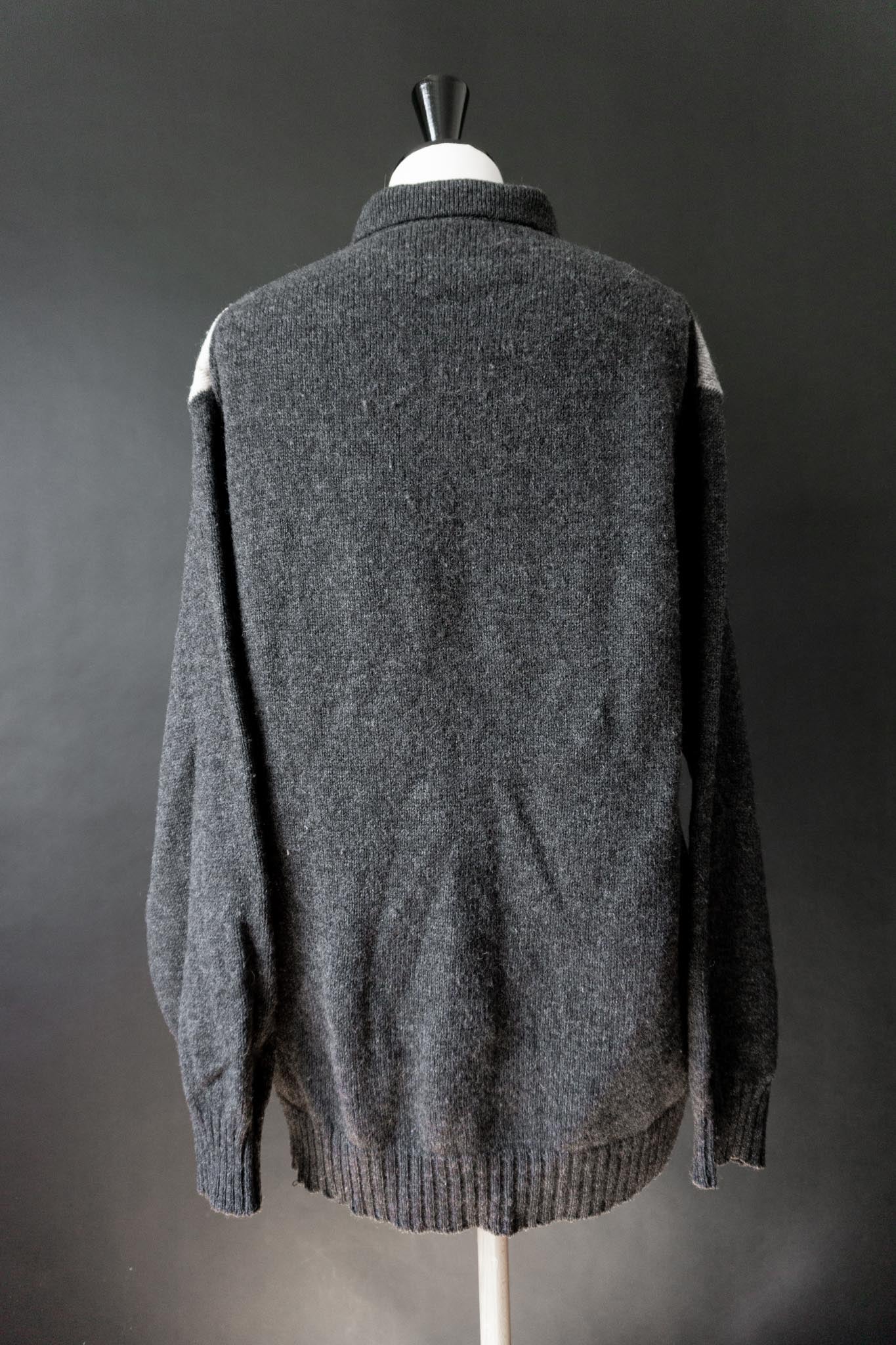 Burlington Wollpullover Vintage mit Karo-Muster, lederbezogenen Knöpfen und Kragen