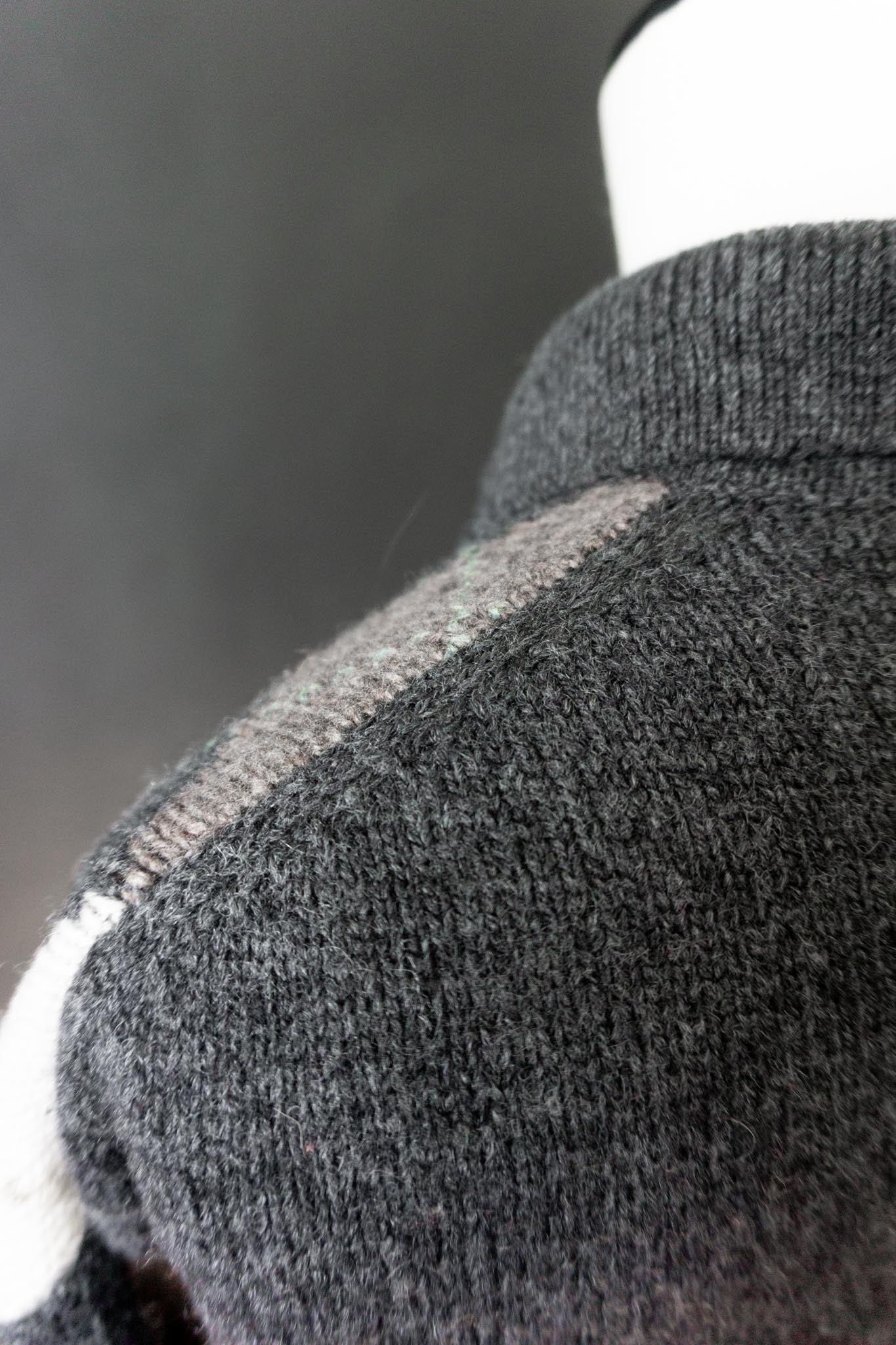 Burlington Wollpullover Vintage mit Karo-Muster, lederbezogenen Knöpfen und Kragen