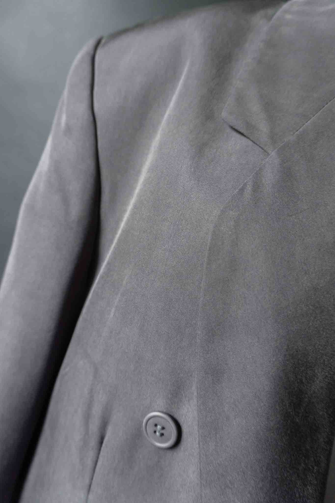Vintage Avantgarde Blazer Seide, Grau, M–L
