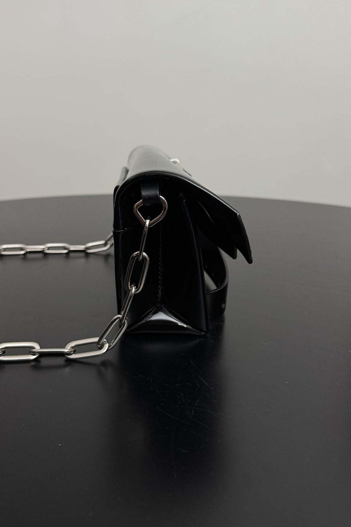 Maison Margiela Cnatched Patent Leather Chain Bag