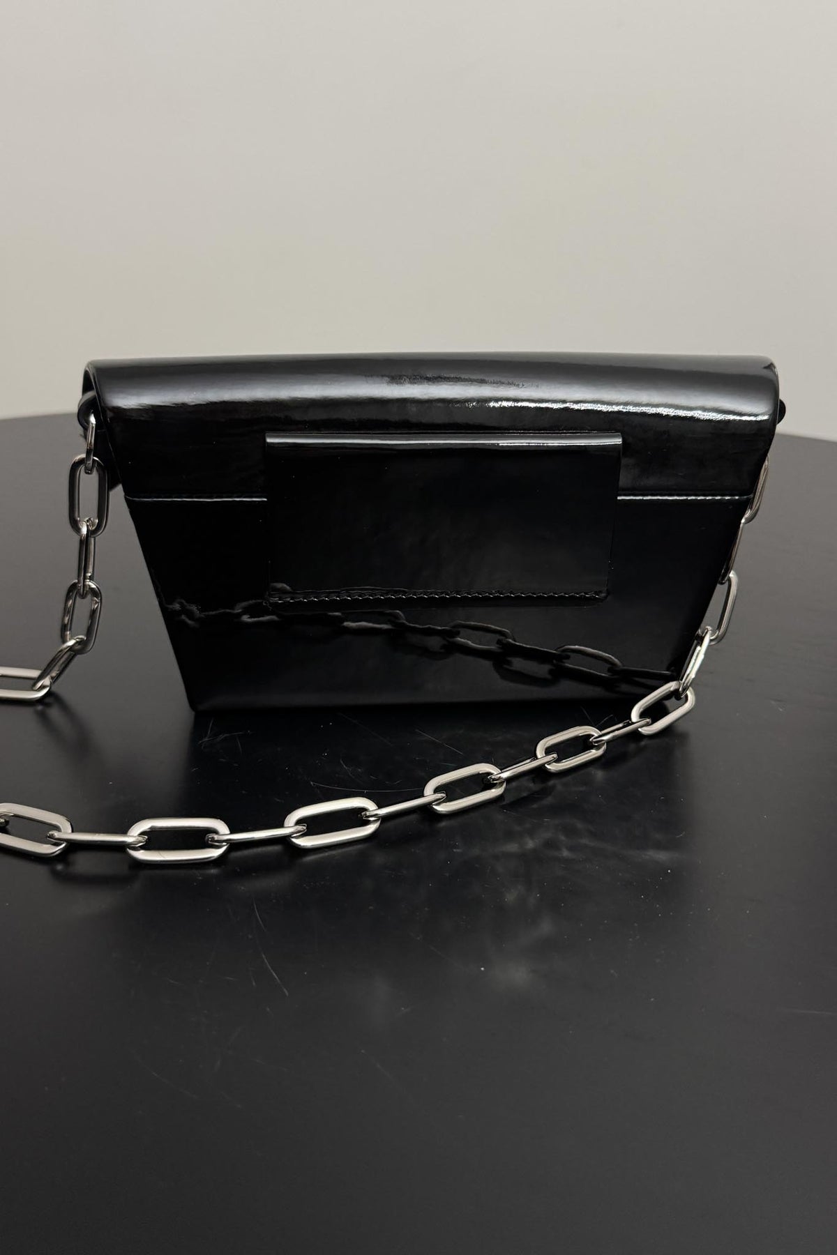 Maison Margiela Cnatched Patent Leather Chain Bag