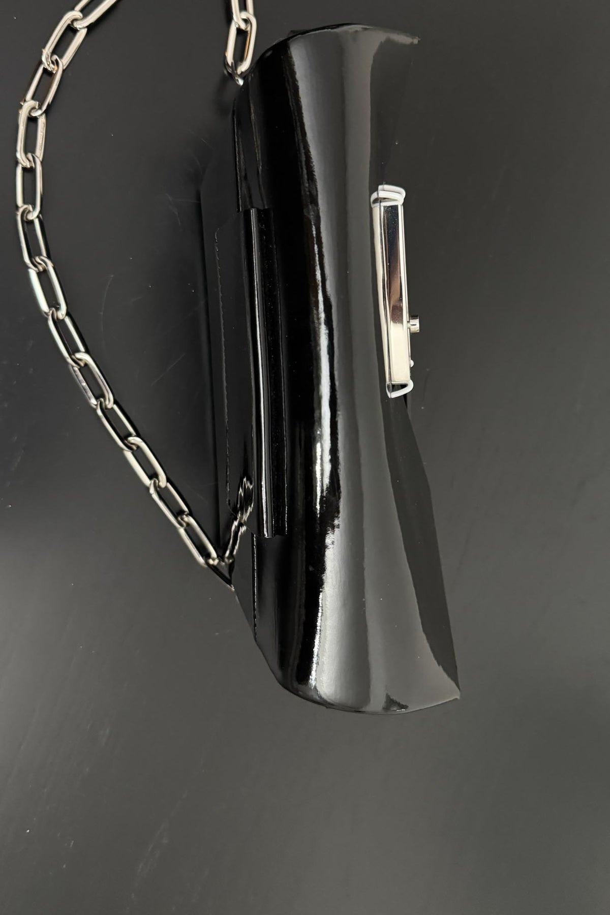 Maison Margiela Cnatched Patent Leather Chain Bag