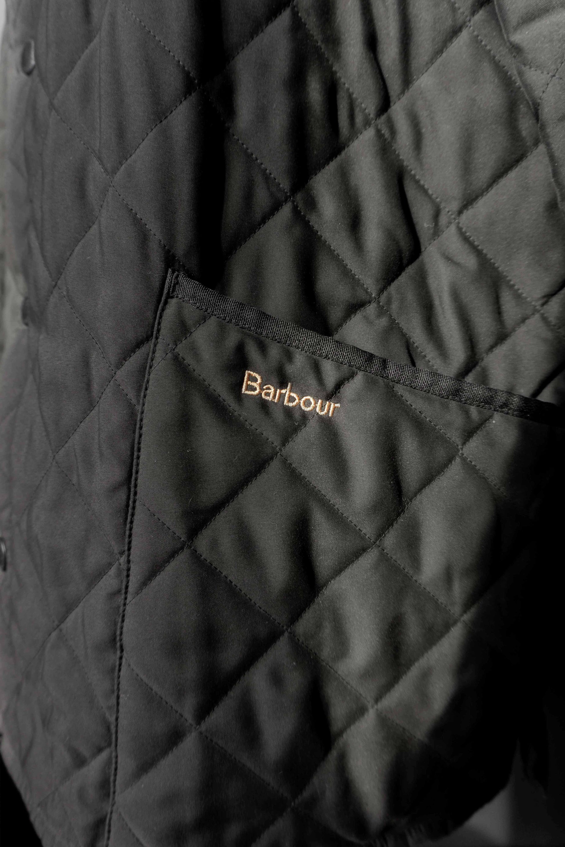 Barbour Steppjacke Eskdale schwarz – klassische Vintage Übergangsjacke, L theplaincircle vintage