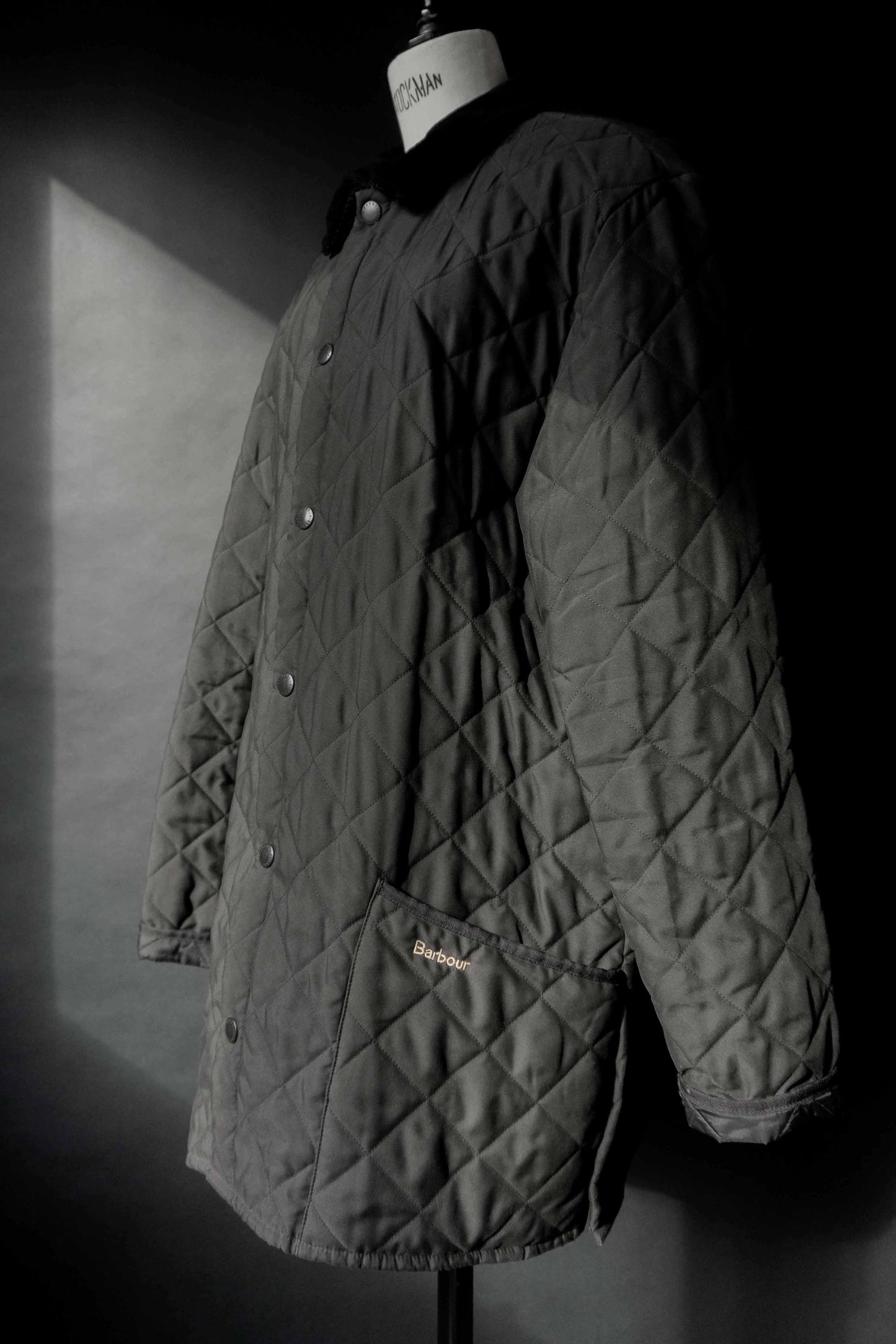 Barbour Steppjacke Eskdale schwarz – klassische Vintage Übergangsjacke, L theplaincircle vintage