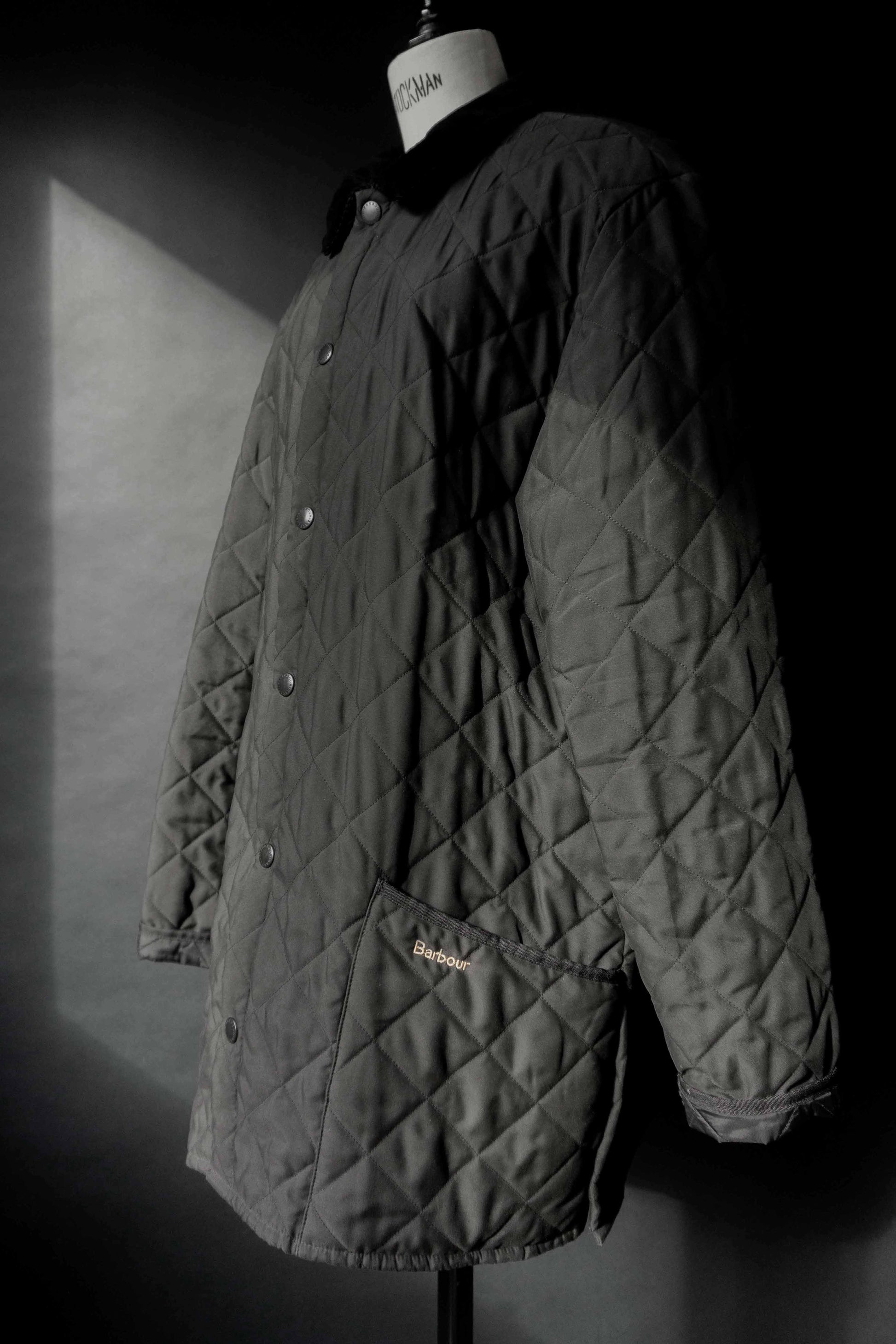 Barbour Steppjacke Eskdale schwarz – klassische Vintage Übergangsjacke, L theplaincircle vintage