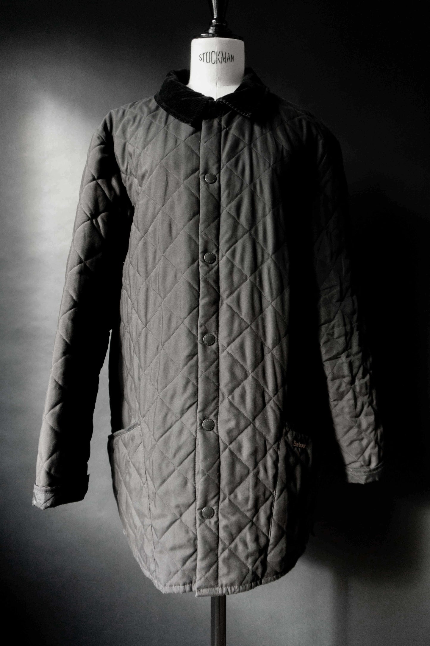 Barbour Steppjacke Eskdale schwarz – klassische Vintage Übergangsjacke, L theplaincircle vintage