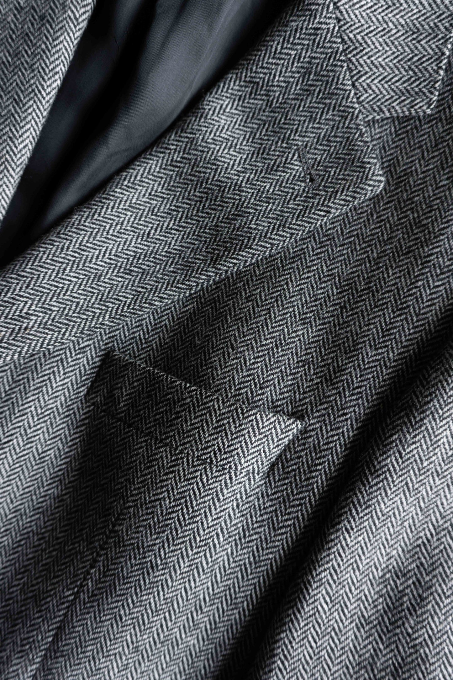 Burberry London Vintage Wollblazer im grauen Herringbone Fischgrat Muster