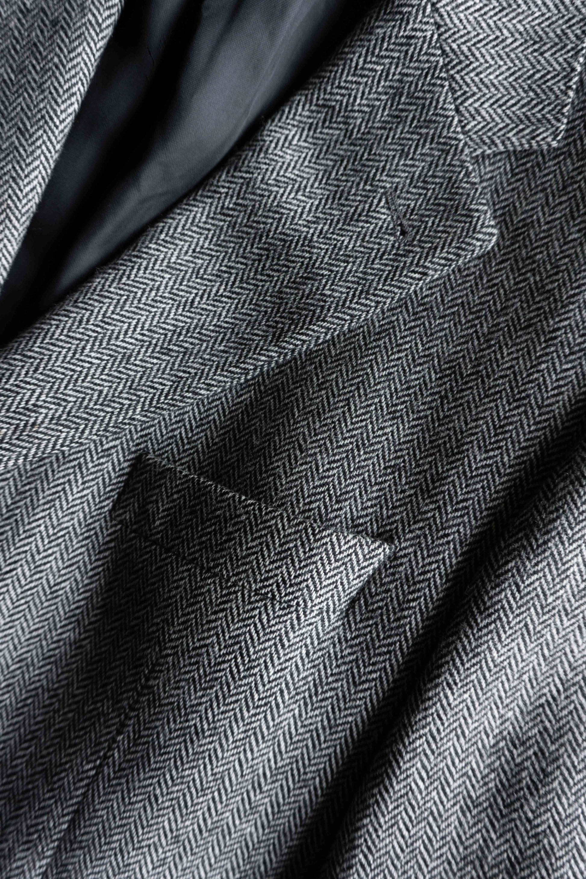 Burberry London Vintage Wollblazer im grauen Herringbone Fischgrat Muster