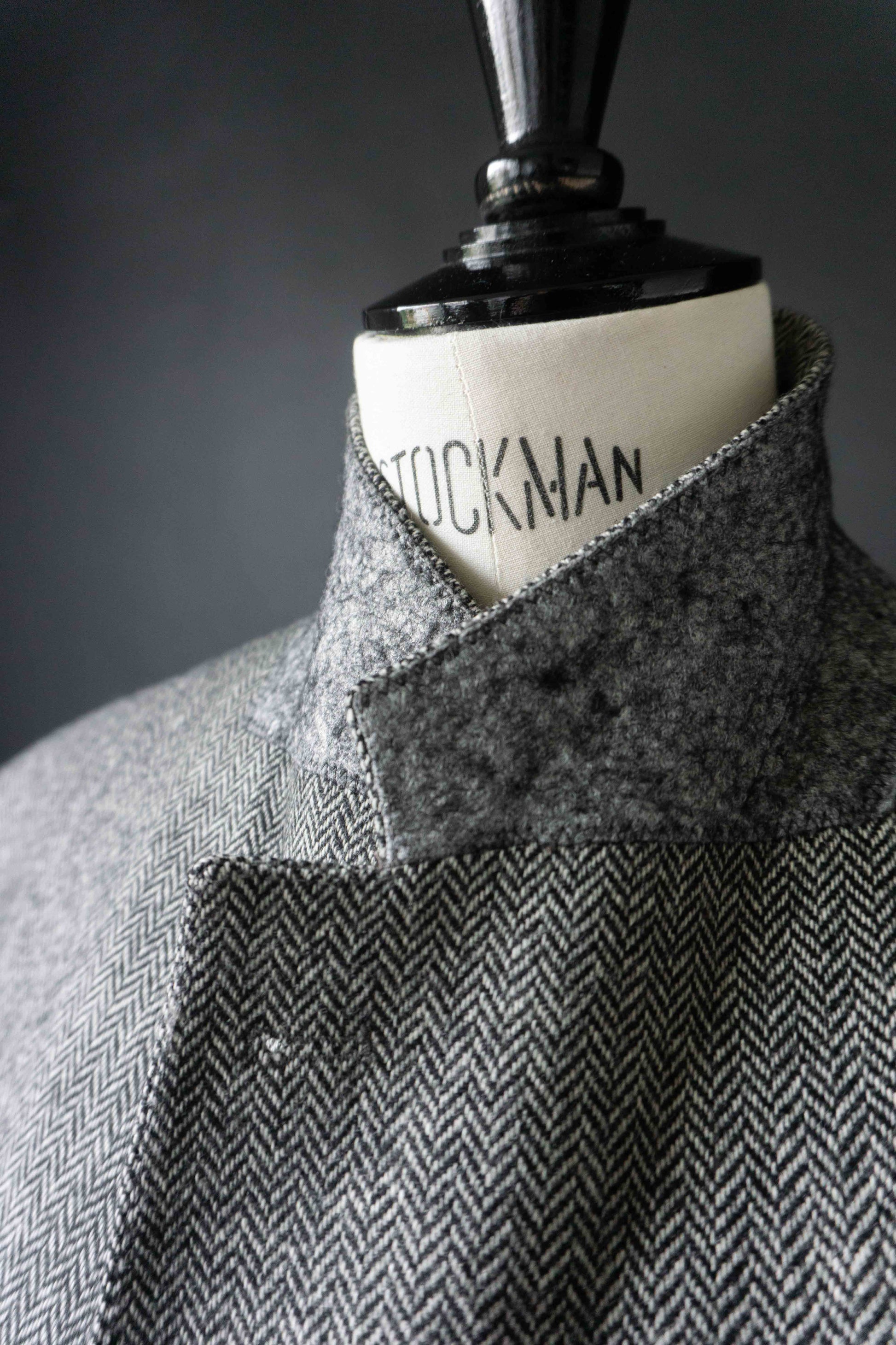 Burberry London Vintage Wollblazer im grauen Herringbone Fischgrat Muster