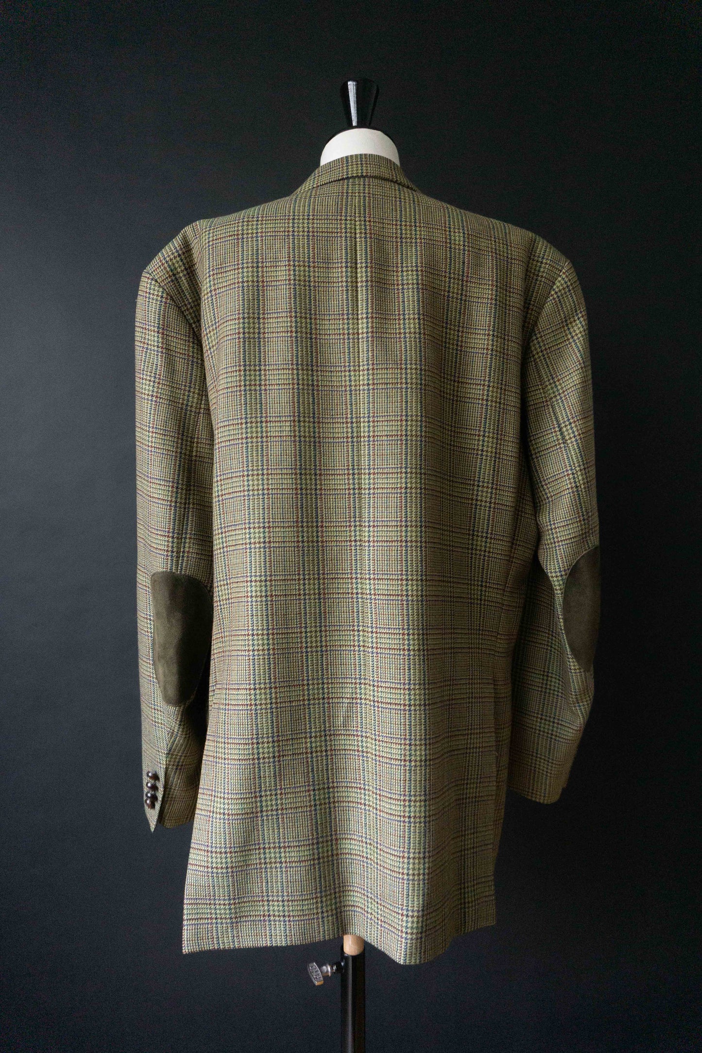 Karl Lagerfeld Paris Vintage Wollblazer im Glencheck Muster mit Ellbogen-Patches