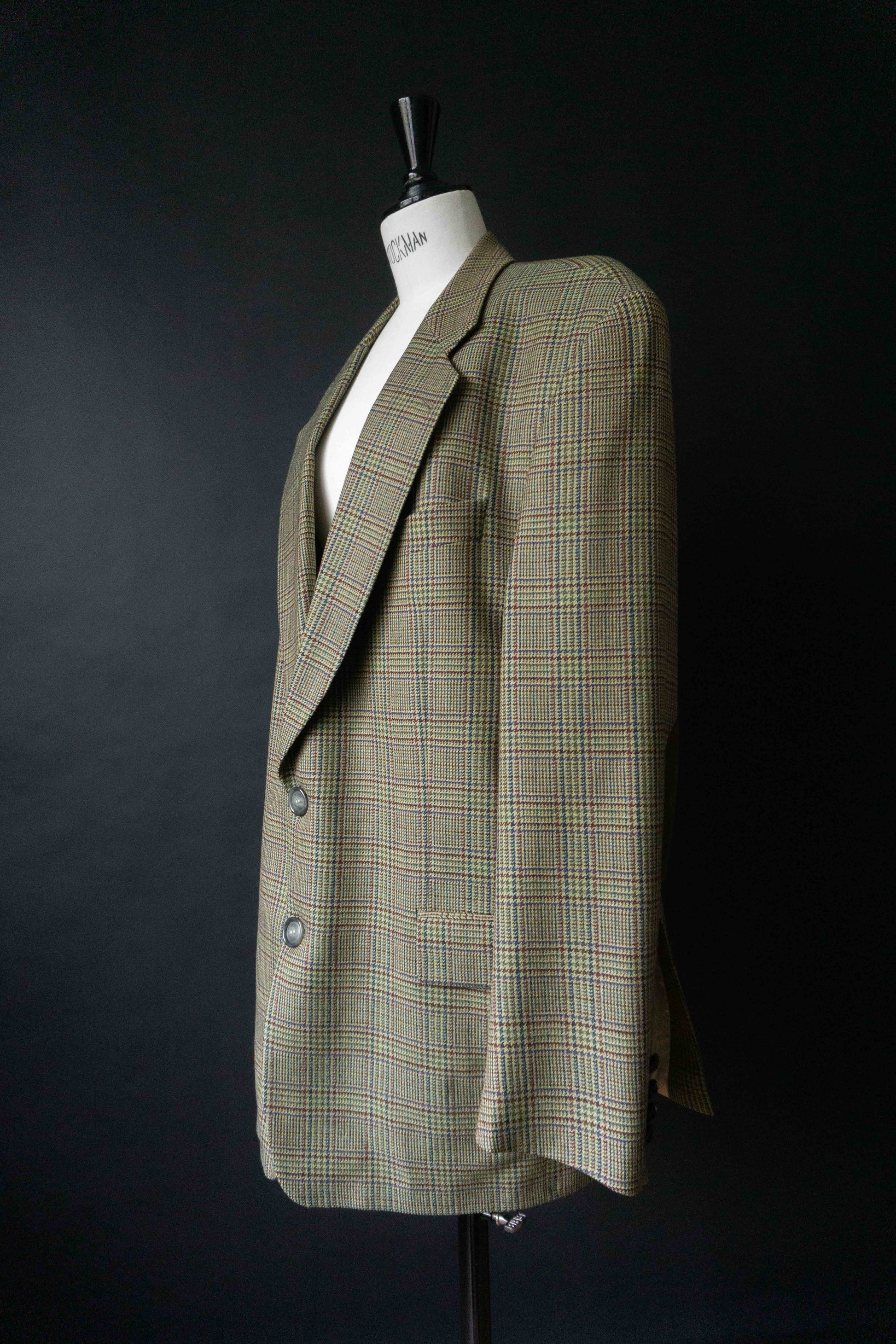 Karl Lagerfeld Paris Vintage Wollblazer im Glencheck Muster mit Ellbogen-Patches