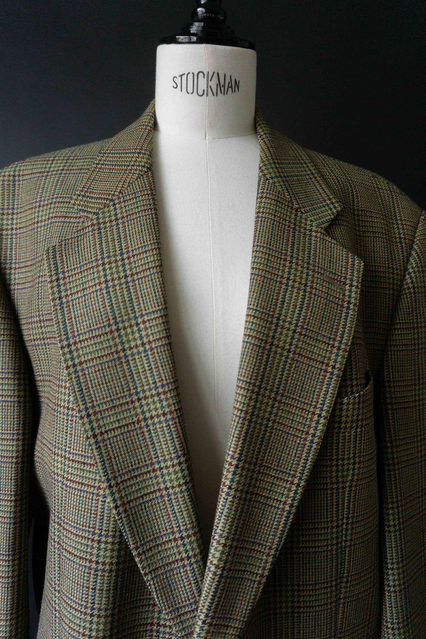 Karl Lagerfeld Paris Vintage Wollblazer im Glencheck Muster mit Ellbogen-Patches