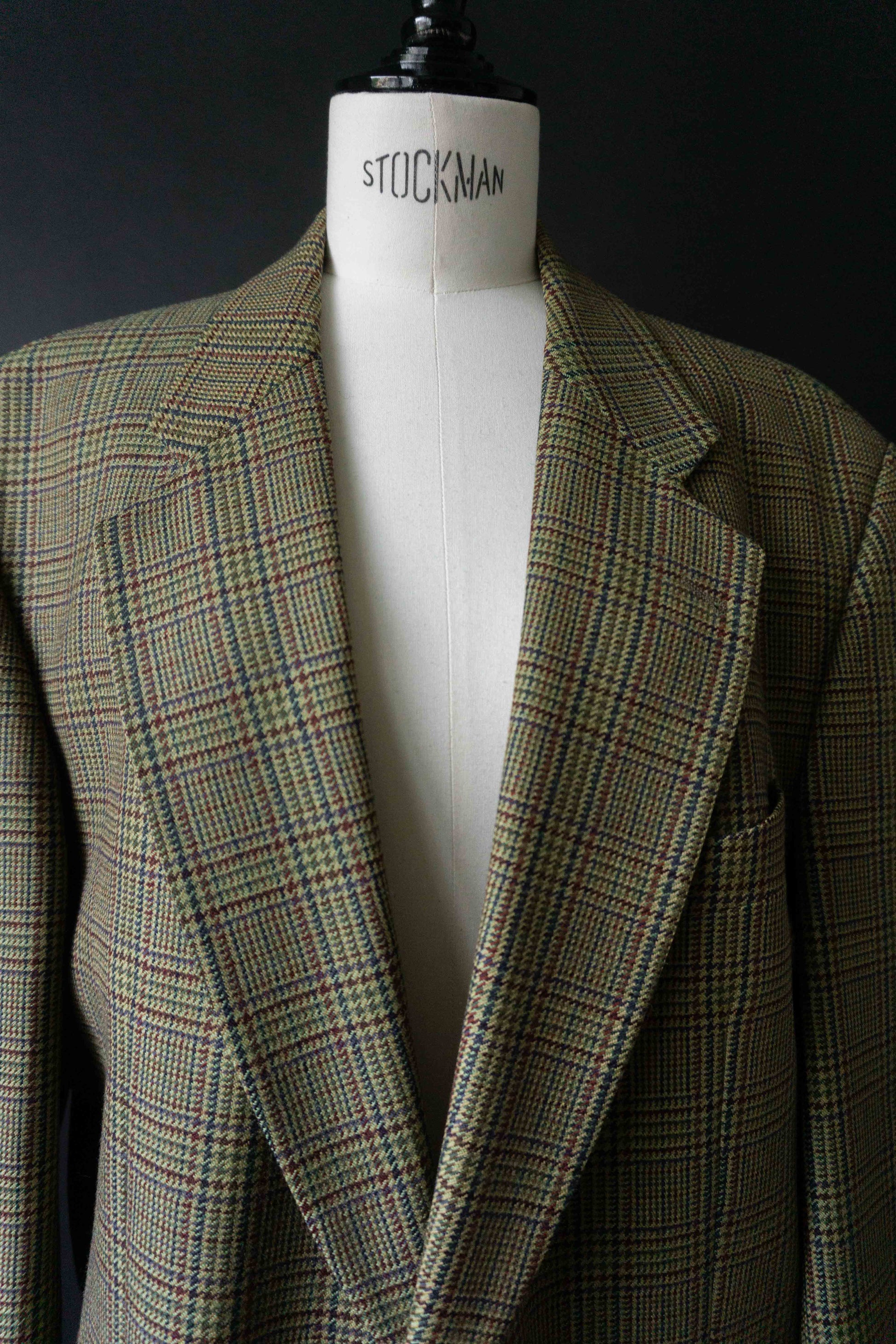 Karl Lagerfeld Paris Vintage Wollblazer im Glencheck Muster mit Ellbogen-Patches