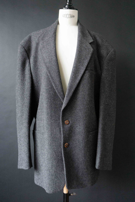 Rosner Vintage Wollblazer grau aus reiner Wolle im Oversized Tailoring Stil
