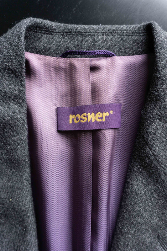 Rosner Vintage Wollblazer grau aus reiner Wolle im Oversized Tailoring Stil