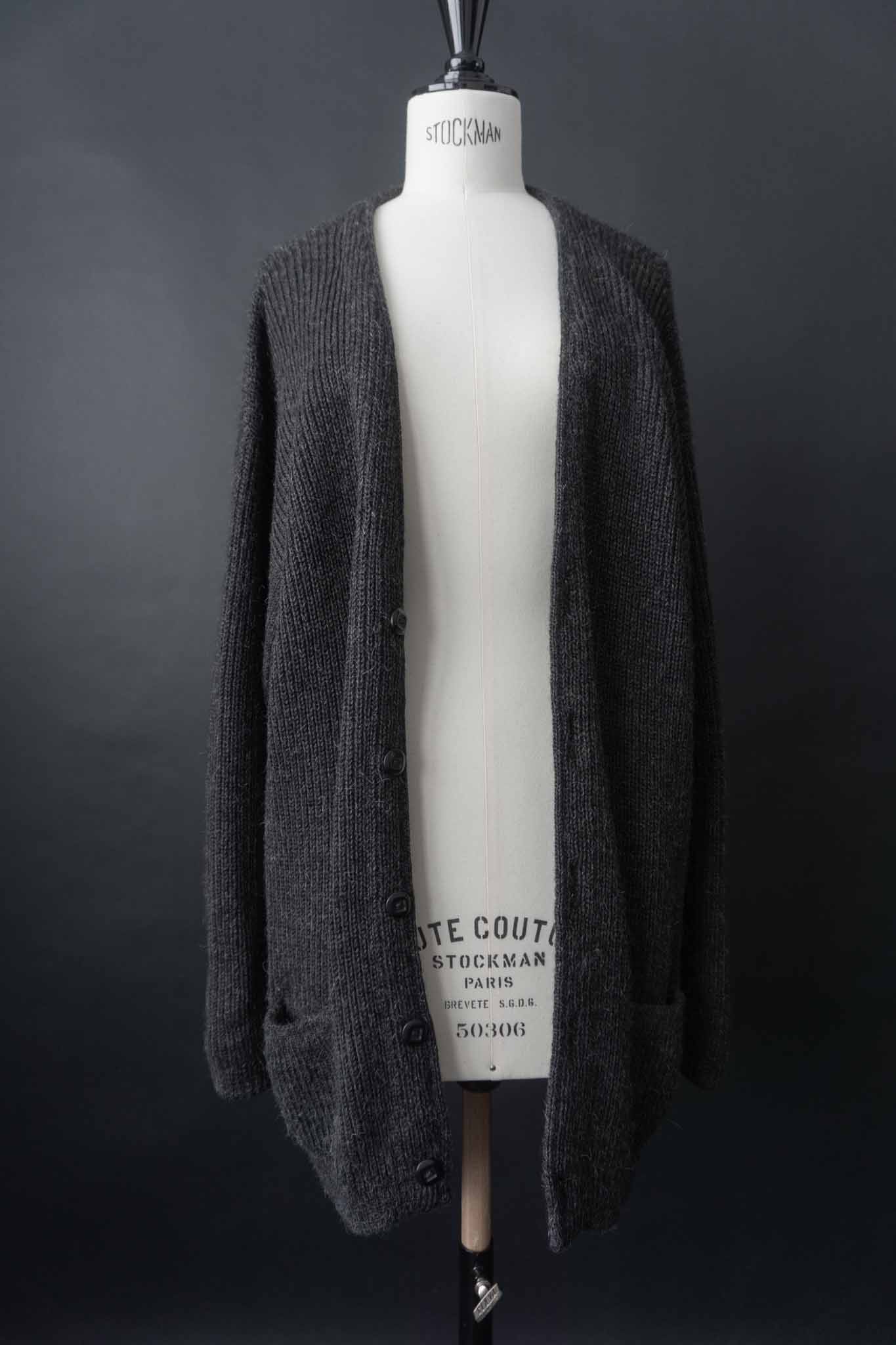 vintage alpaka cardigan anthrazit