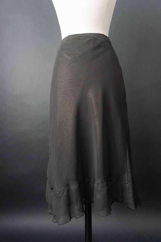 Schwarzer Vintage Midirock mit Glitzereffekt