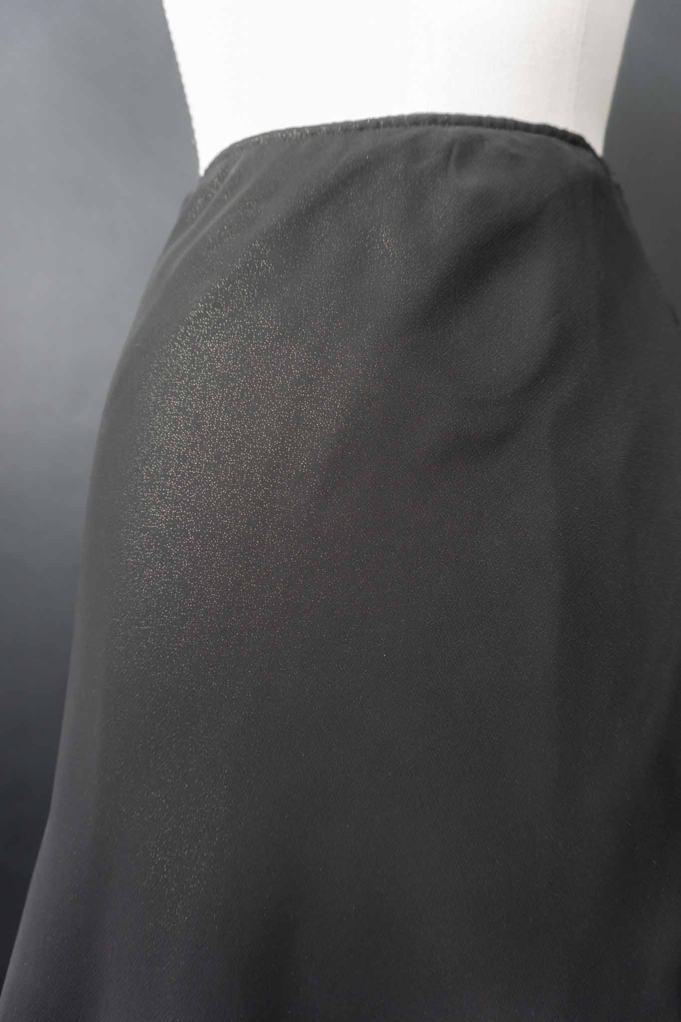 Schwarzer Vintage Midirock mit Glitzereffekt