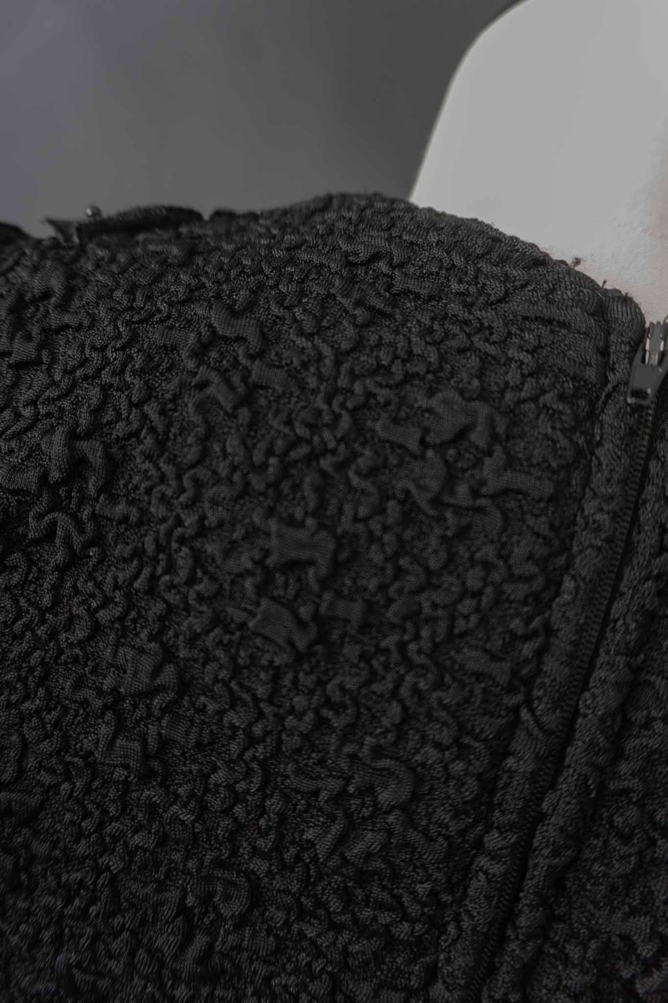 Vintage Gothic Bodysuit schwarz mit Puffärmeln und Mesh-Einsatz