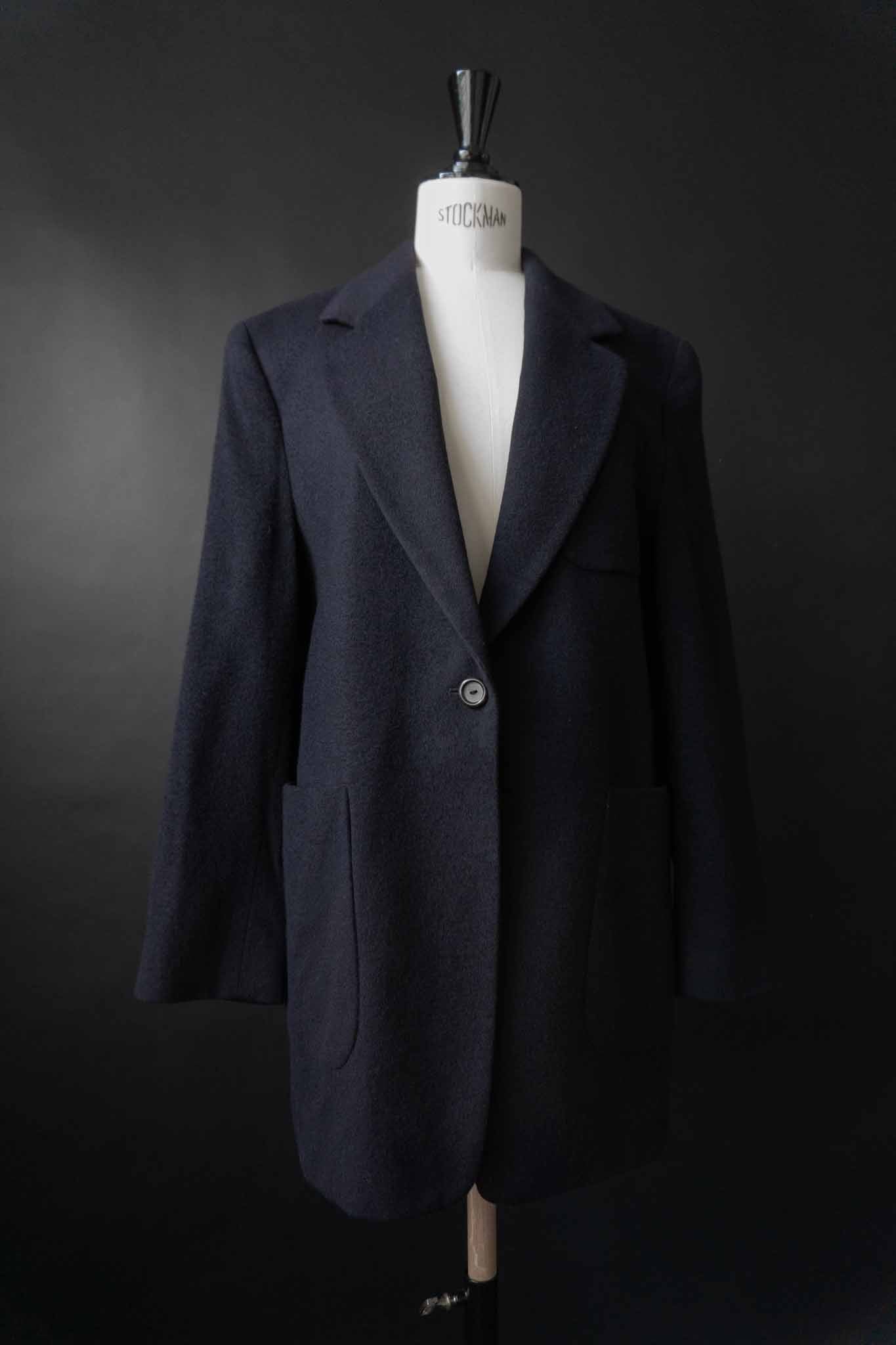 Navyblauer Vintage-Wollmantel von Pringle of Scotland aus den 90er