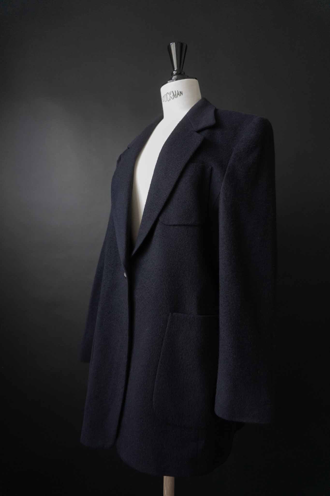 Navyblauer Vintage-Wollmantel von Pringle of Scotland aus den 90er