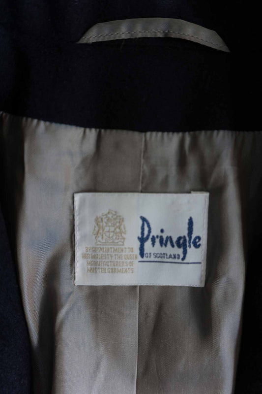 Navyblauer Vintage-Wollmantel von Pringle of Scotland aus den 90er