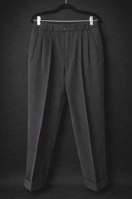 Vintage Anzughose Grau – Klassische Wollhose mit Bügelfalte, M–L theplaincircle vintage