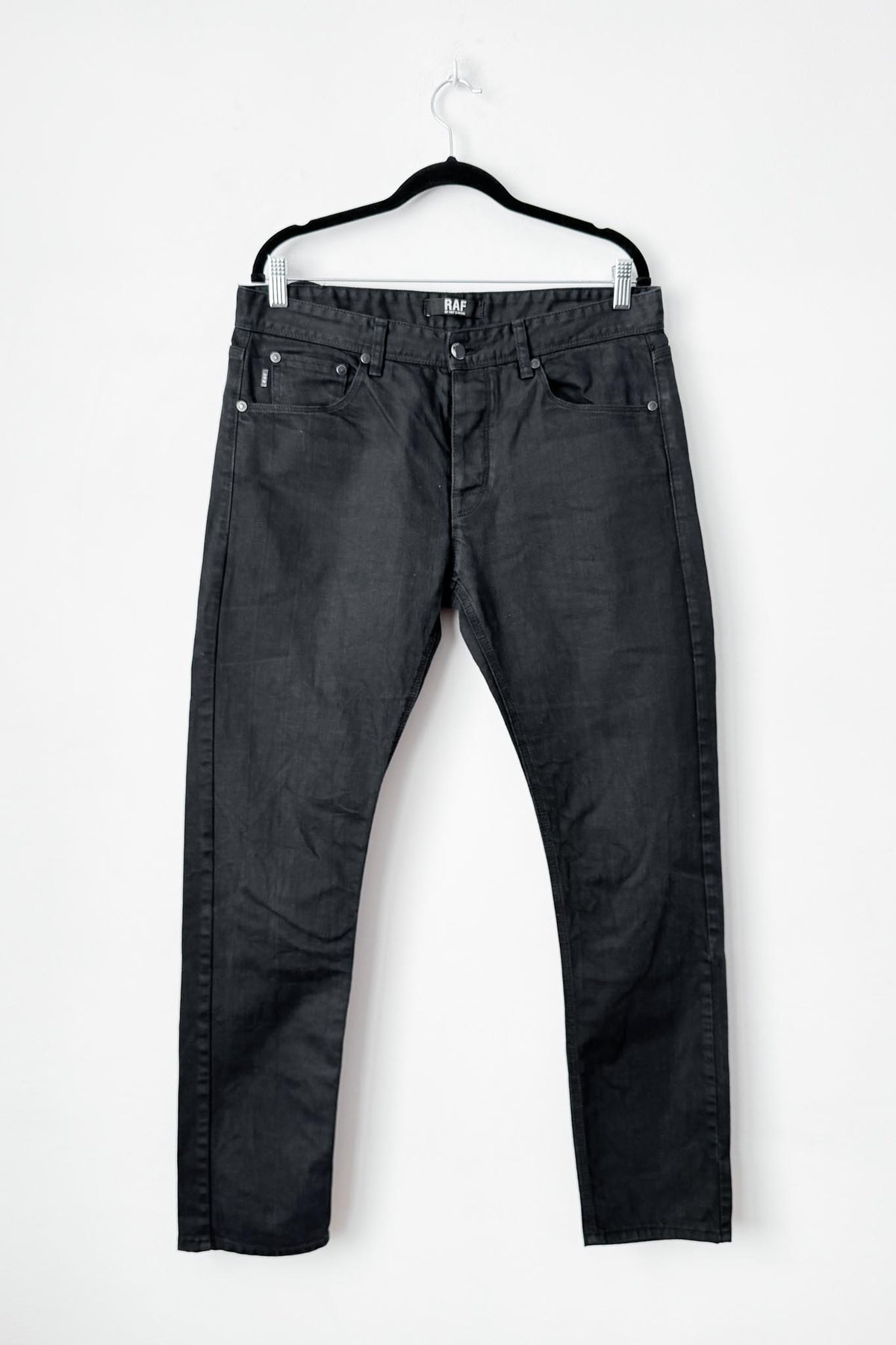 Vintage RAF by Raf Simons Jeans, Black Denim, Archive Fashion, 34
