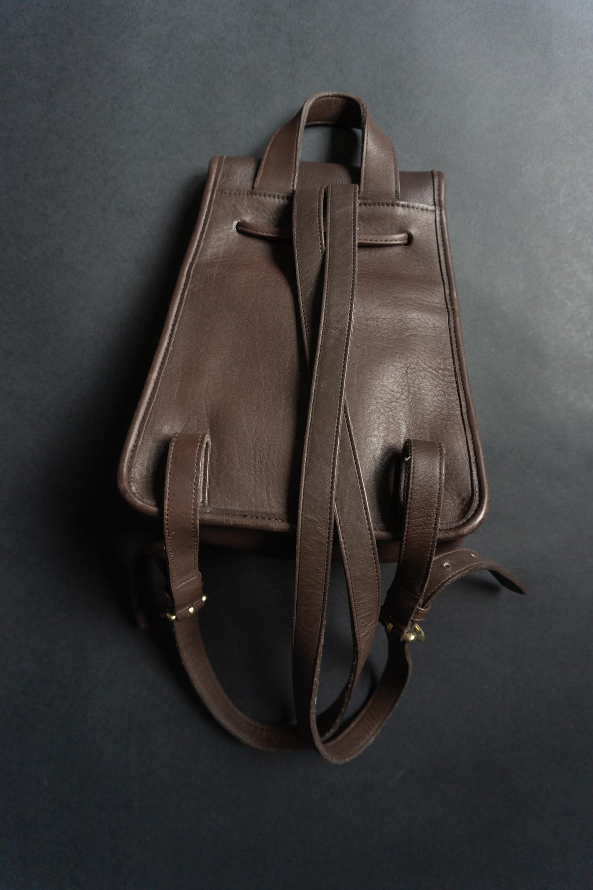 Vintage Coach Daypack 90s Rucksack Leder, Braun