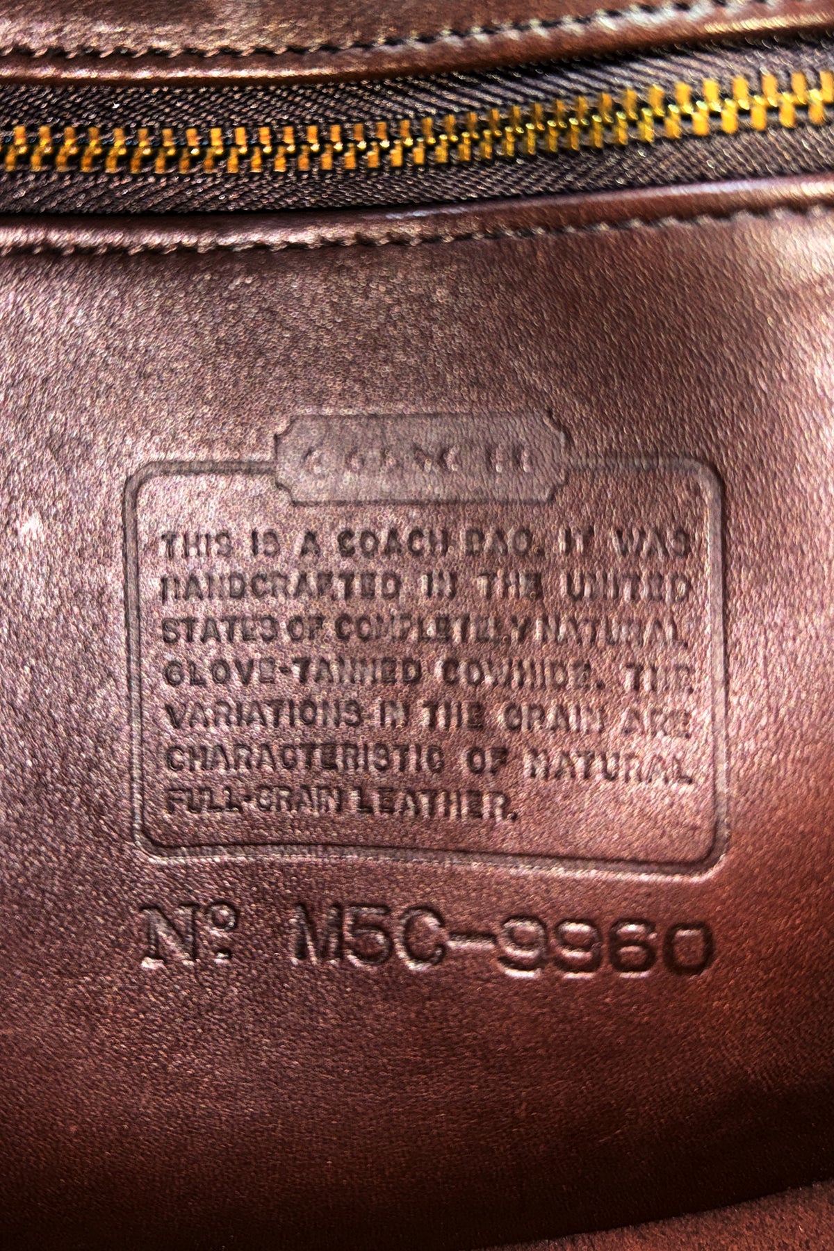 Vintage Coach Daypack 90s Rucksack Leder, Braun