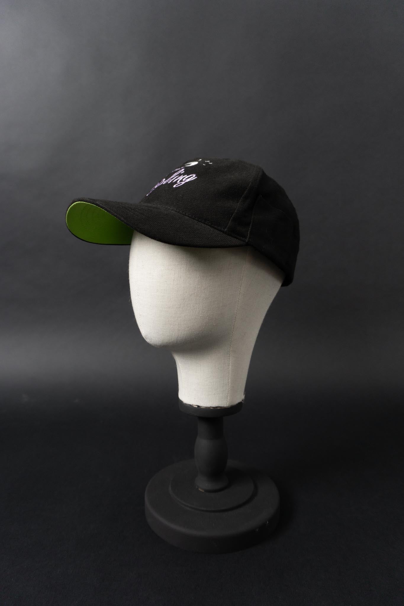 Vintage Kleiner Feigling Cap mit Secret Pocket – schwarze Baseballkappe