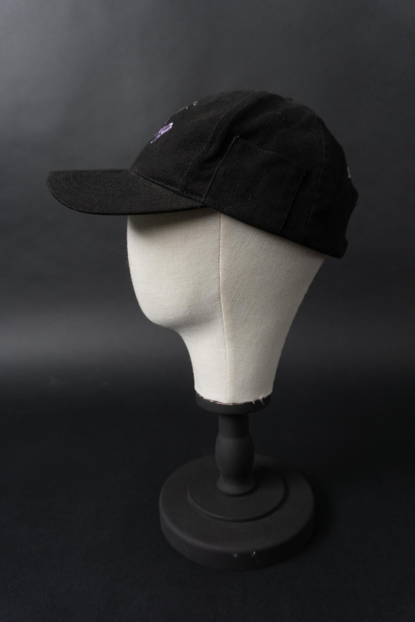 Vintage Kleiner Feigling Cap mit Secret Pocket – schwarze Baseballkappe