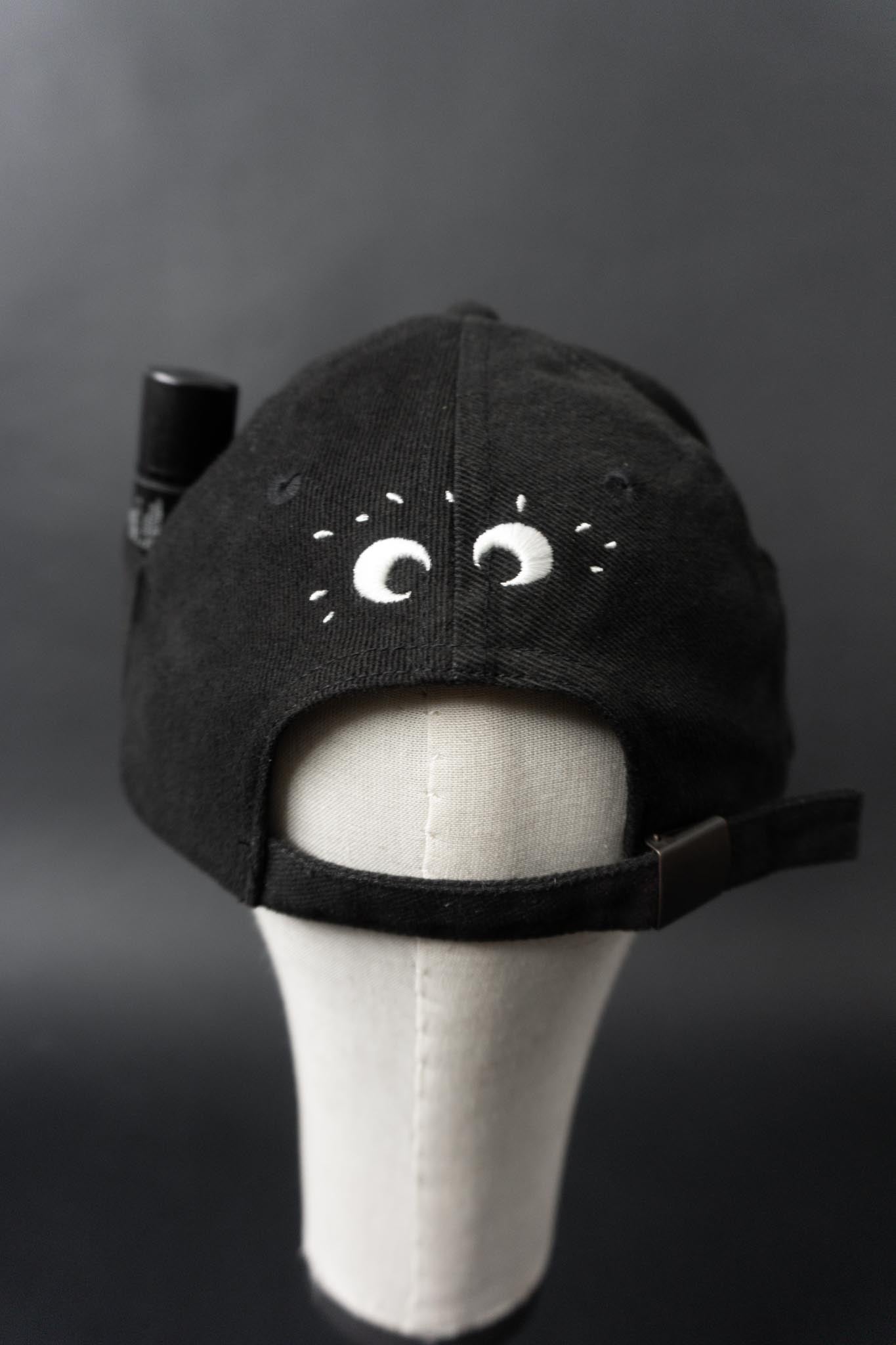 Vintage Kleiner Feigling Cap mit Secret Pocket – schwarze Baseballkappe
