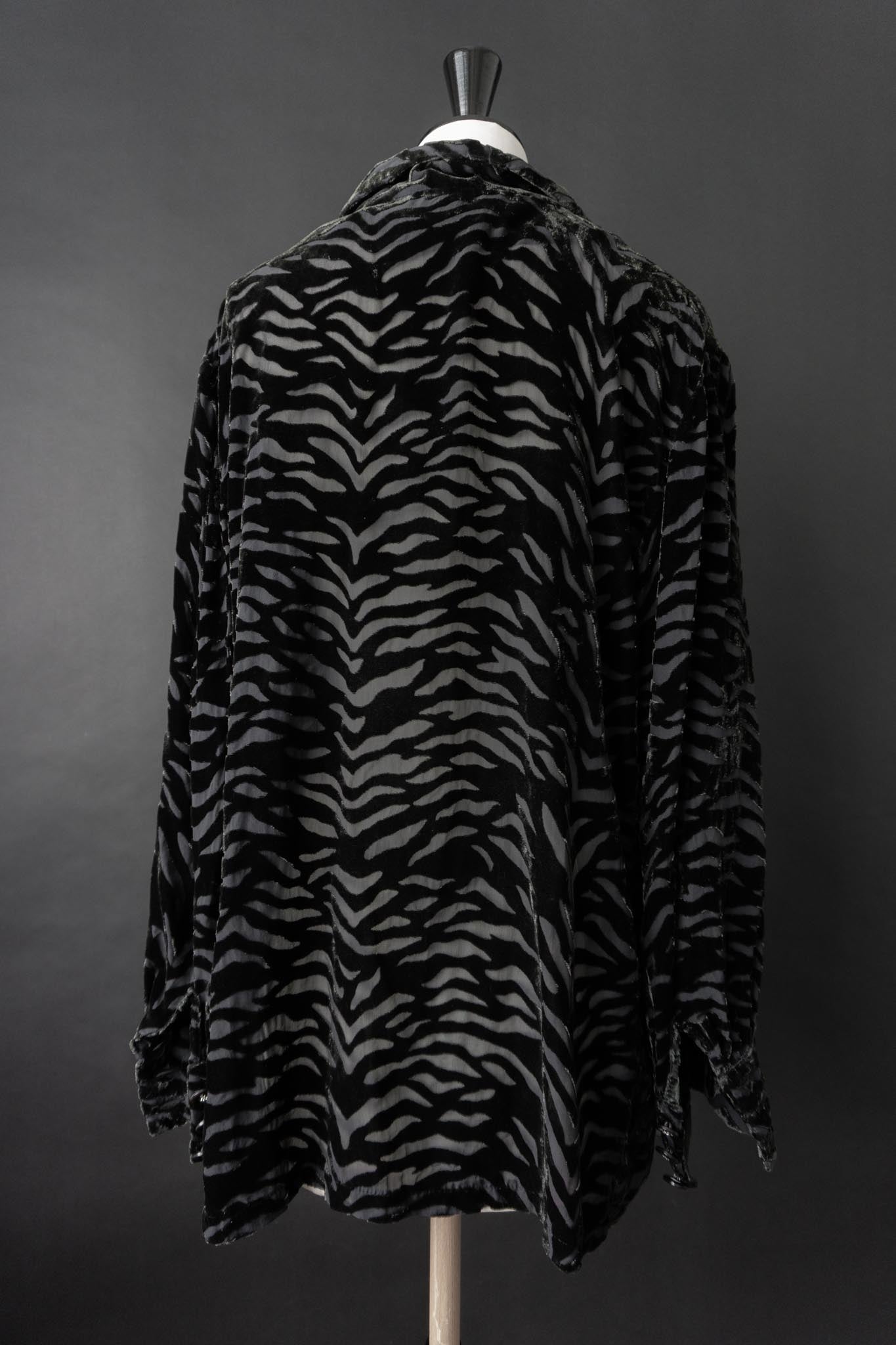 Vintage 90s Bluse, Samt, M–L