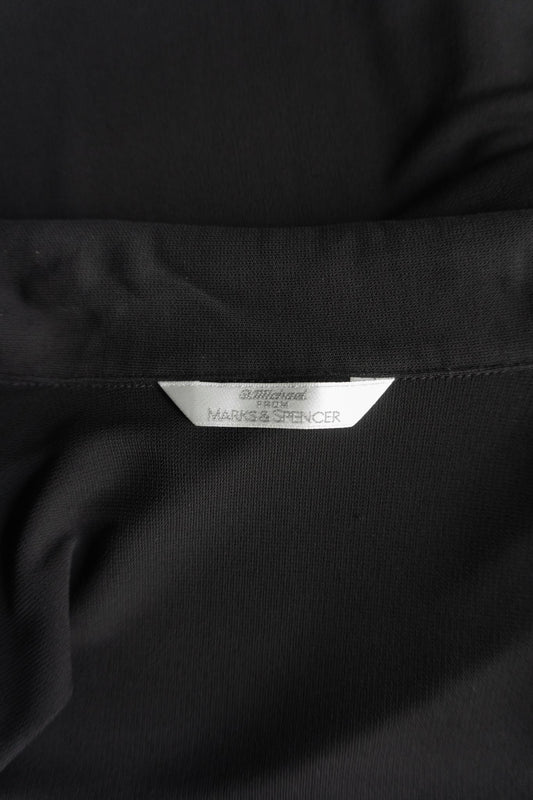 Vintage 90s Bluse Marks & Spencer, Schwarz, XS–M