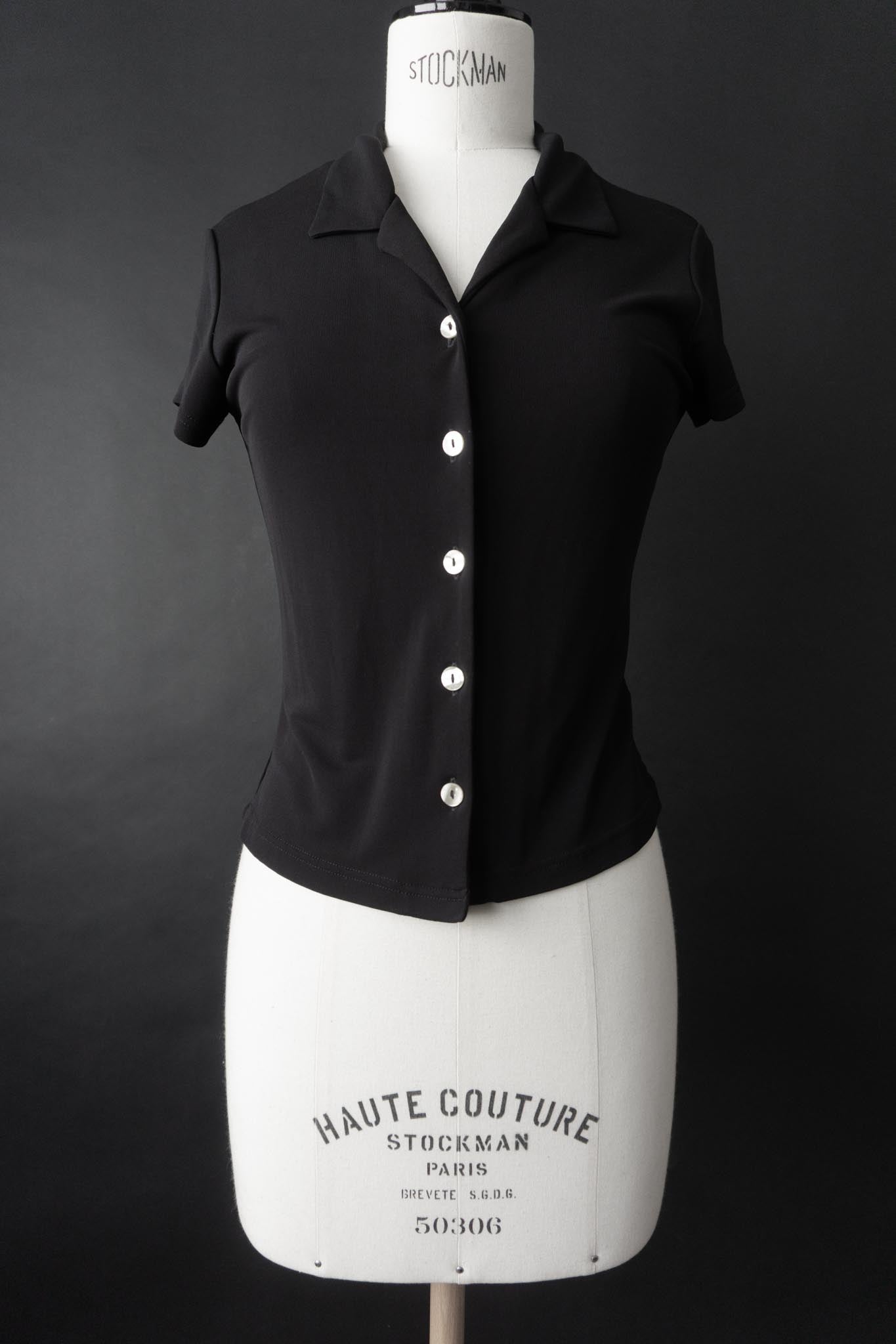 Vintage 90s Bluse Marks & Spencer, Schwarz, XS–M