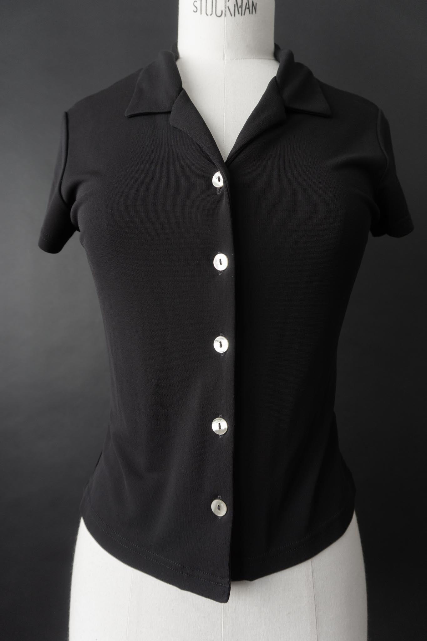 Vintage 90s Bluse Marks & Spencer, Schwarz, XS–M