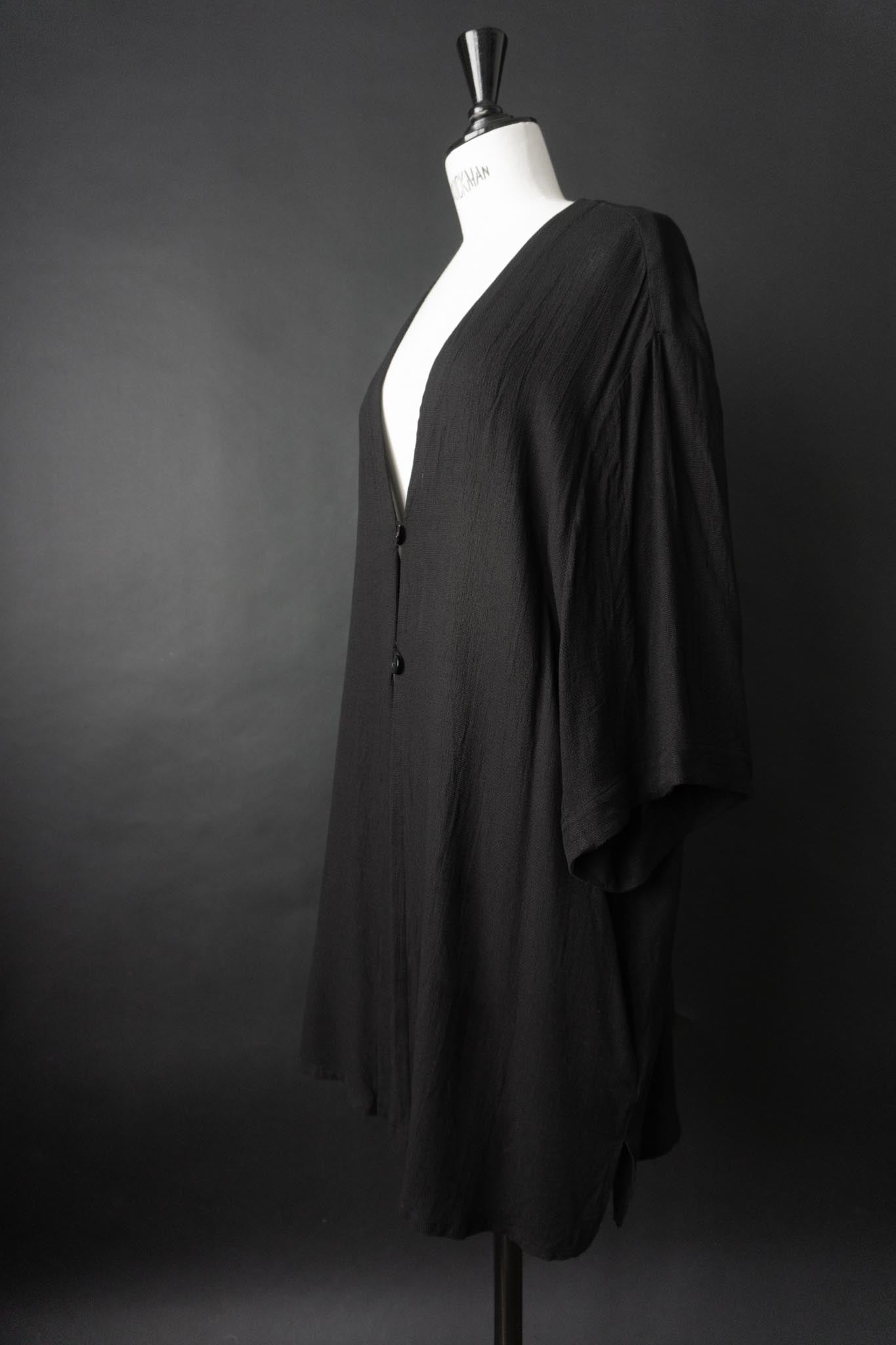 Vintage Bluse, Avantgarde Style, Schwarz, L–XL