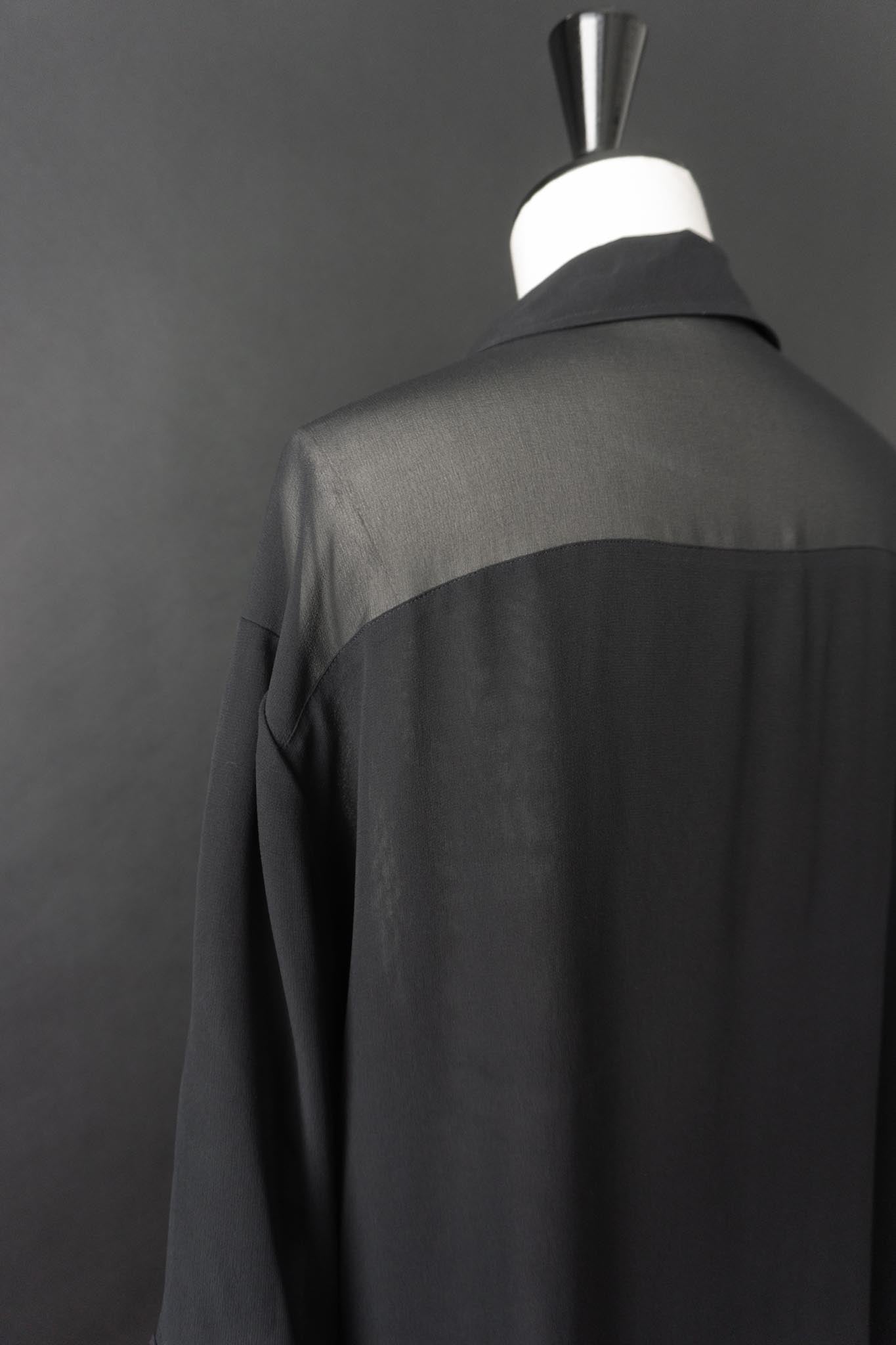 Vintage 90s Seidenbluse mit Sheer Details und Cut Outs, S–L
