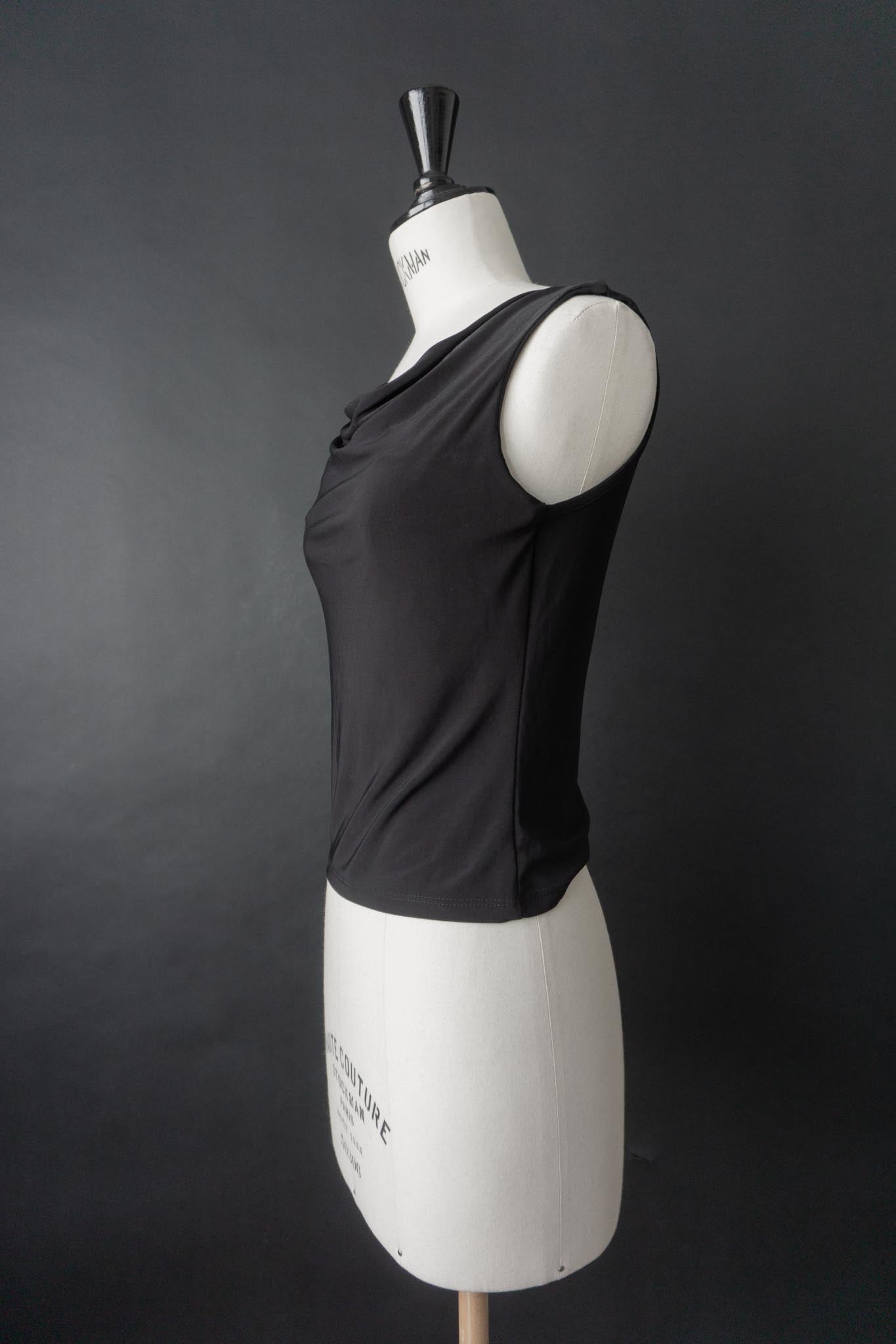 Vintage 90s Top, Wasserfall Ausschnitt, S–M