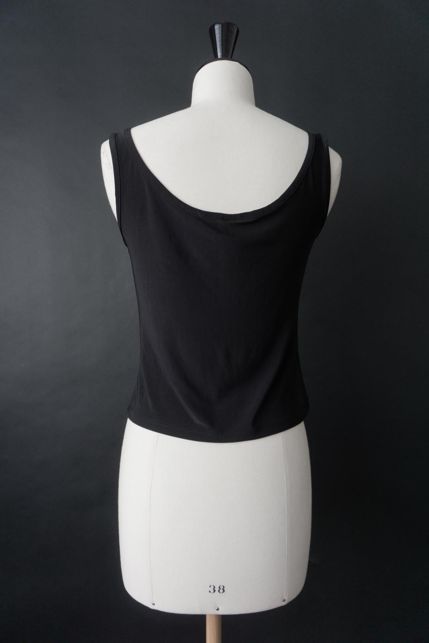 Vintage 90s Top, Wasserfall Ausschnitt, S–M