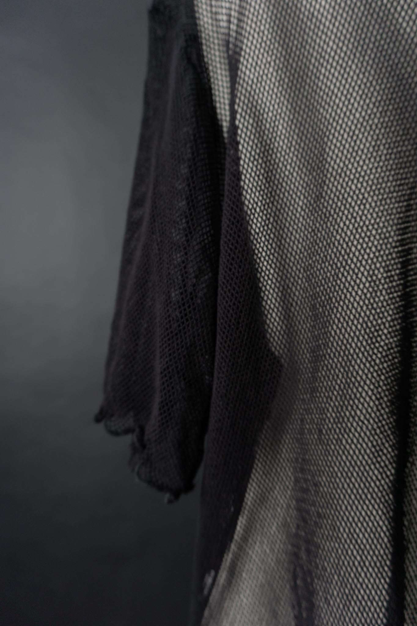 Vintage 90s Netz Shirt-Kleid, L–XL