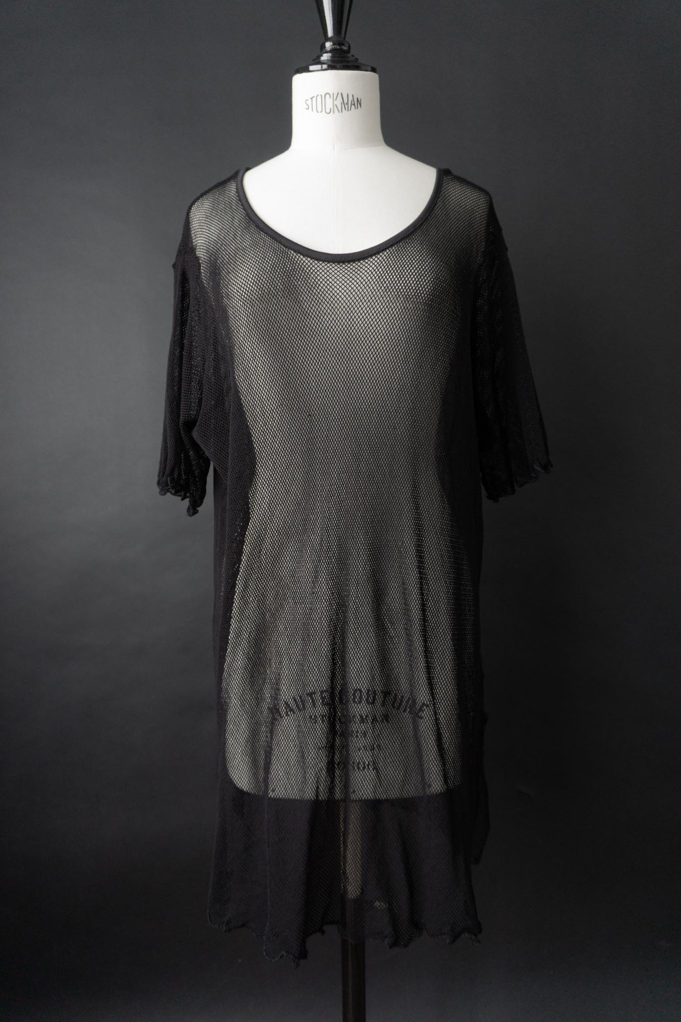 Vintage 90s Netz Shirt-Kleid, L–XL