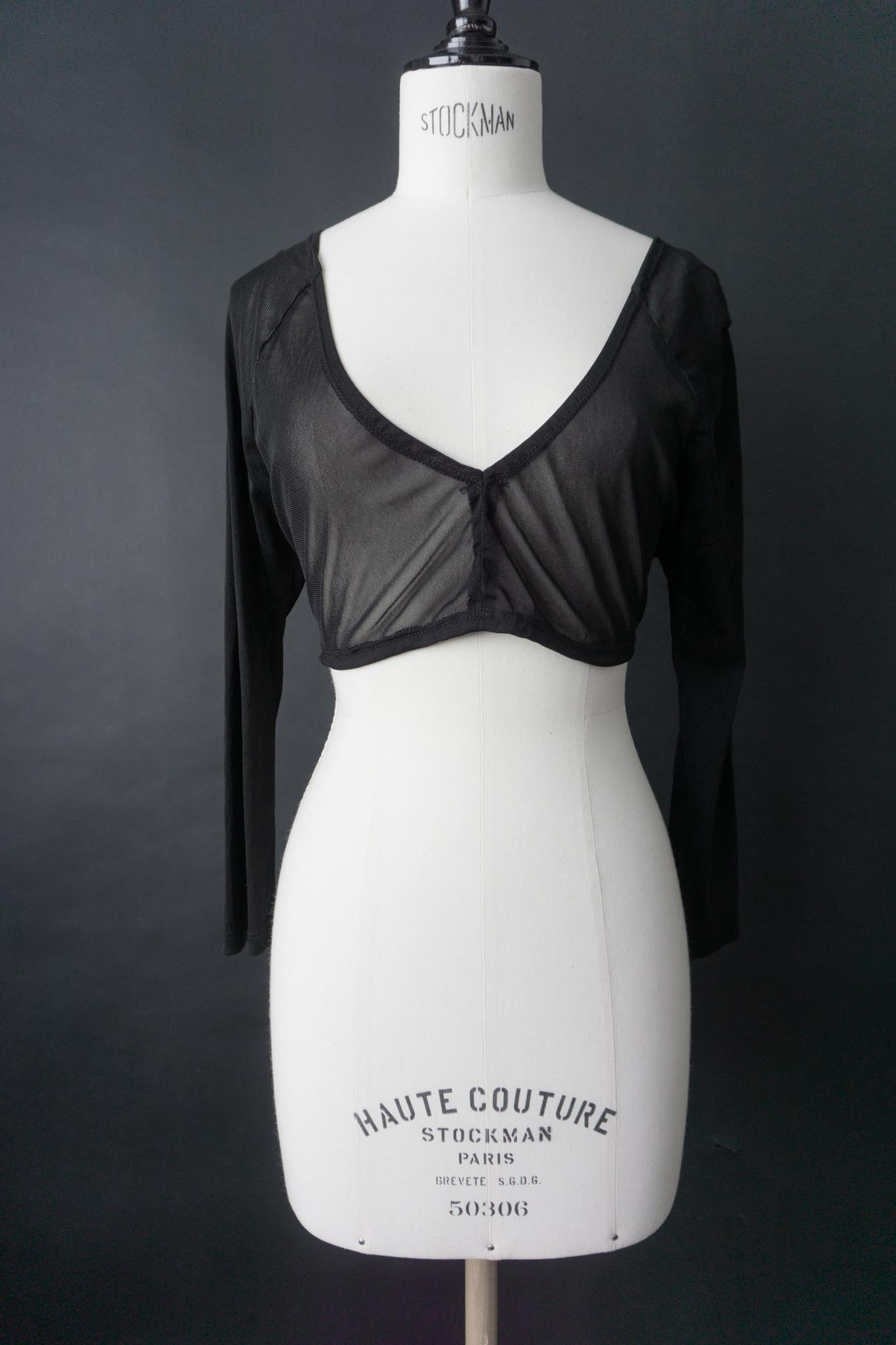 Vintage Goth Mesh Shirt, cropped, S–M
