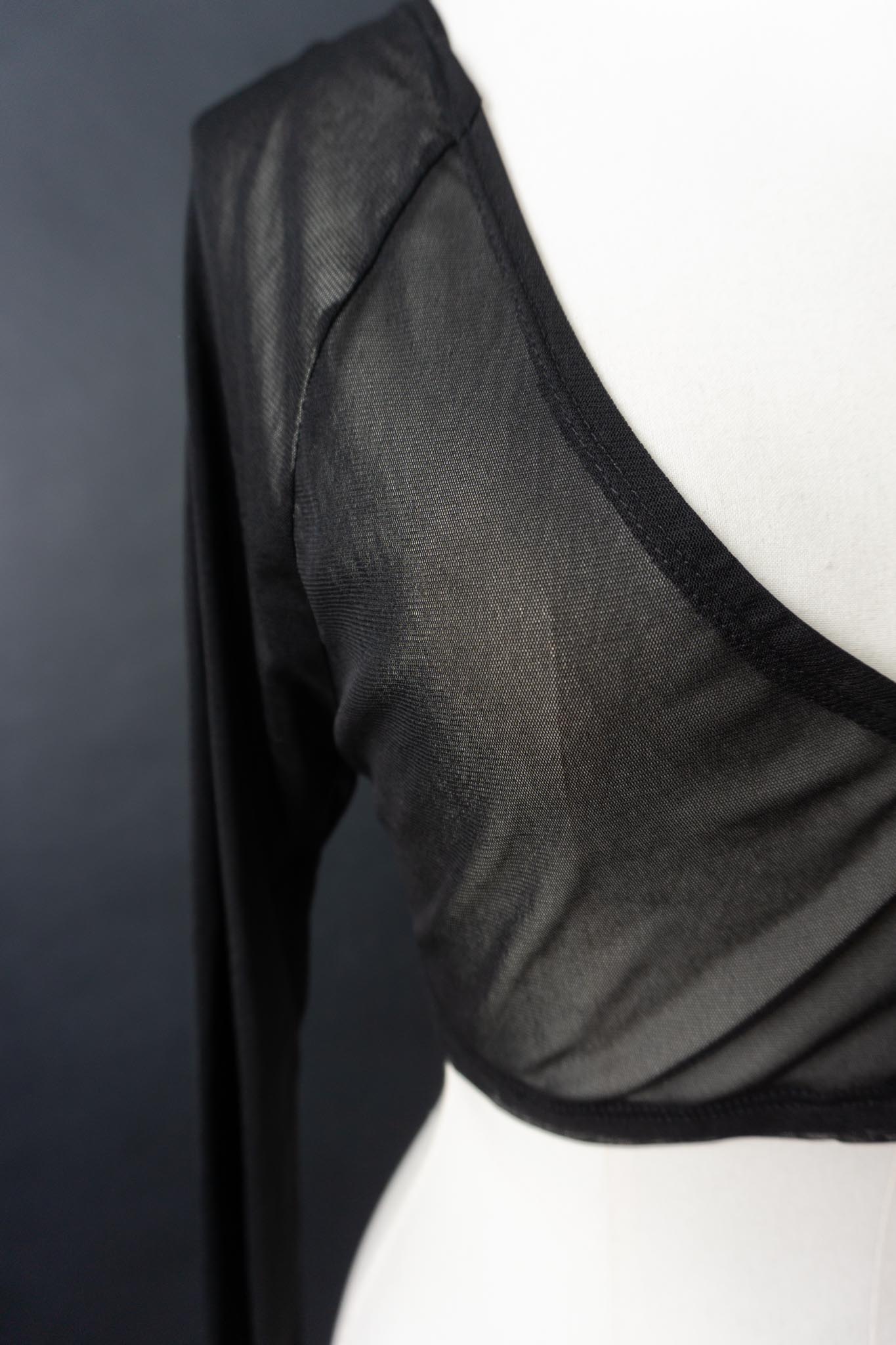 Vintage Goth Mesh Shirt, cropped, S–M