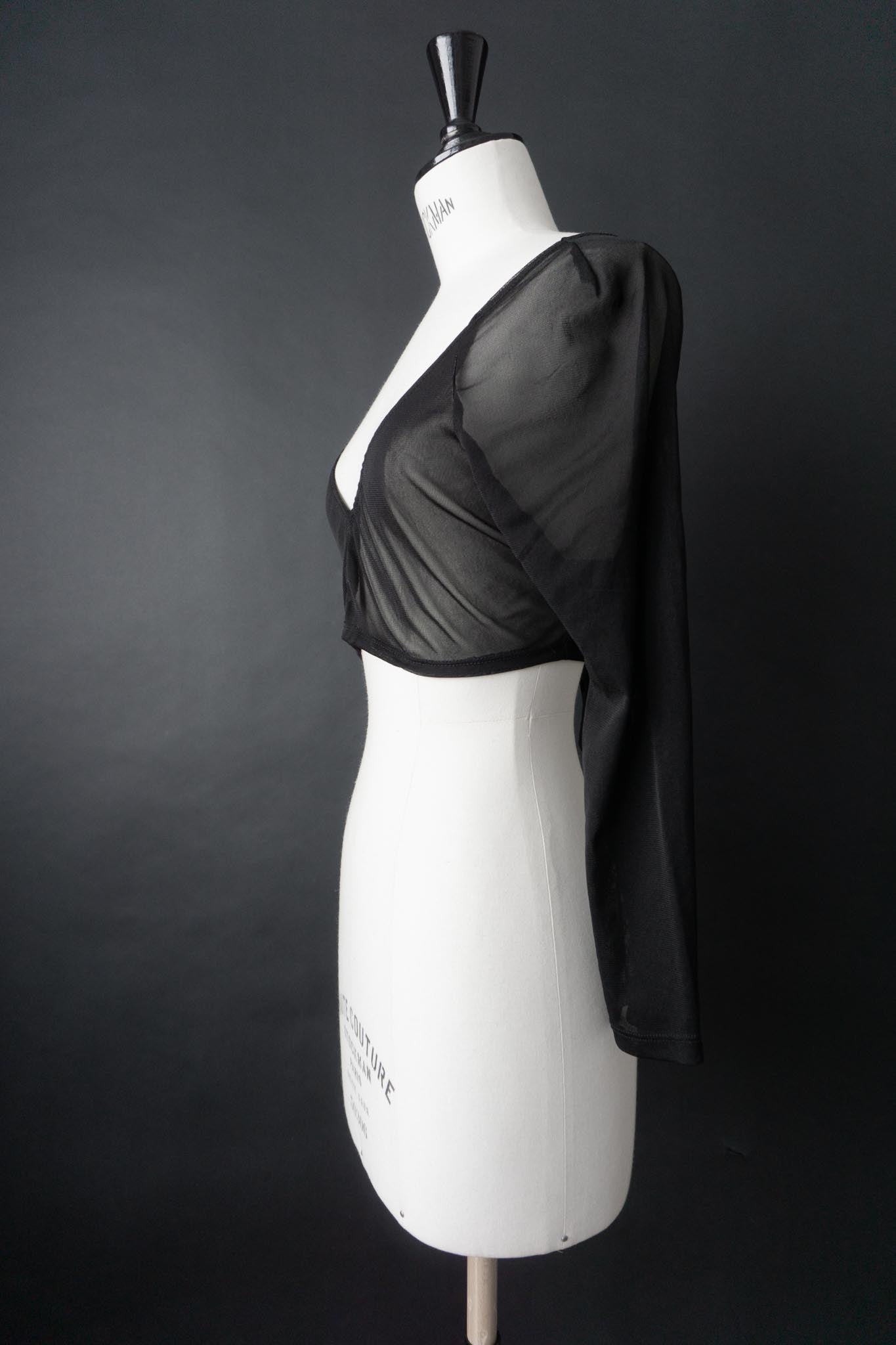 Vintage Goth Mesh Shirt, cropped, S–M