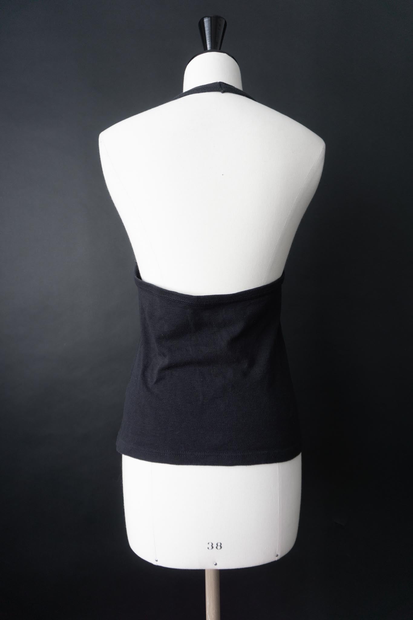 Vintage 70s Neckholder Tanktop, Baumwolle, S–M