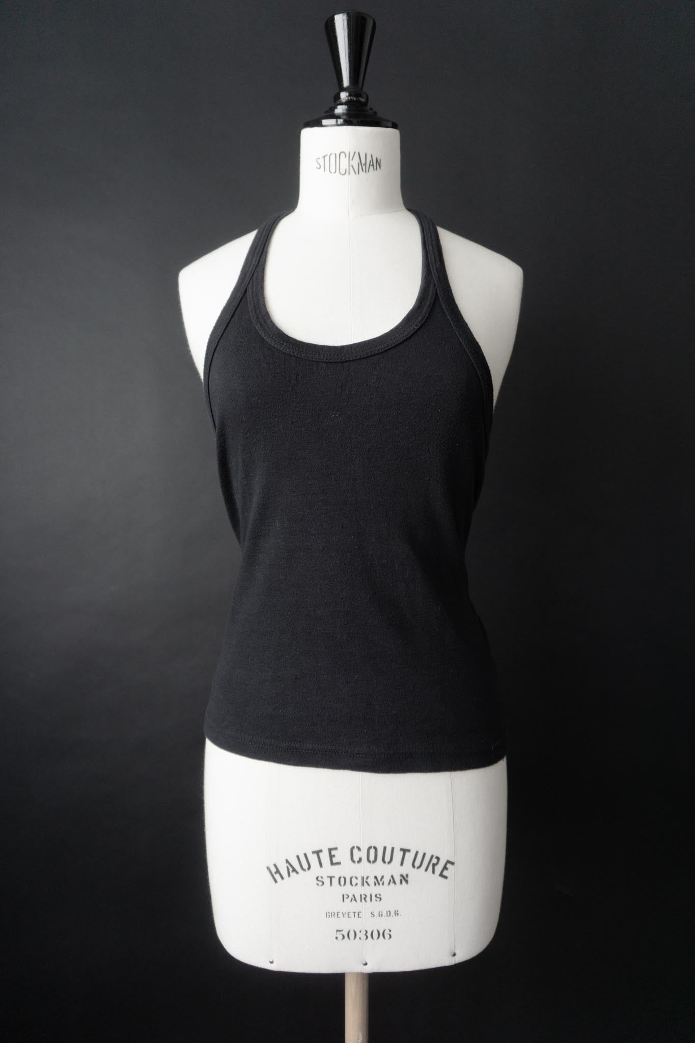Vintage 70s Neckholder Tanktop, Baumwolle, S–M